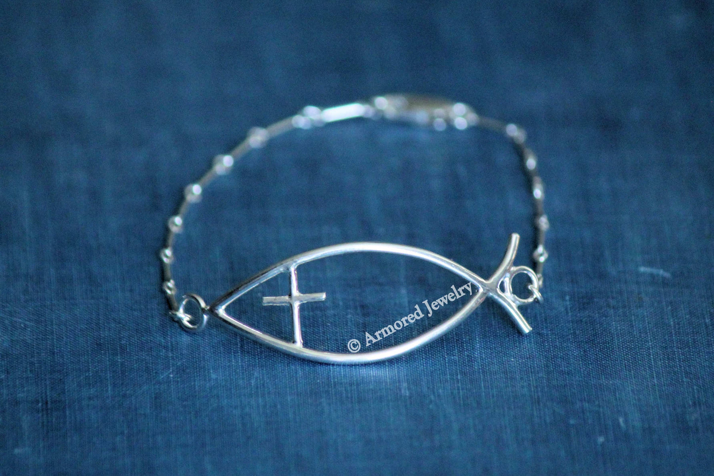 Sterling Silver Christian Ichthys Bracelet