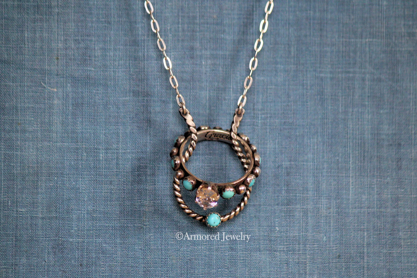 Sterling Silver Rope Ring Holder Necklace