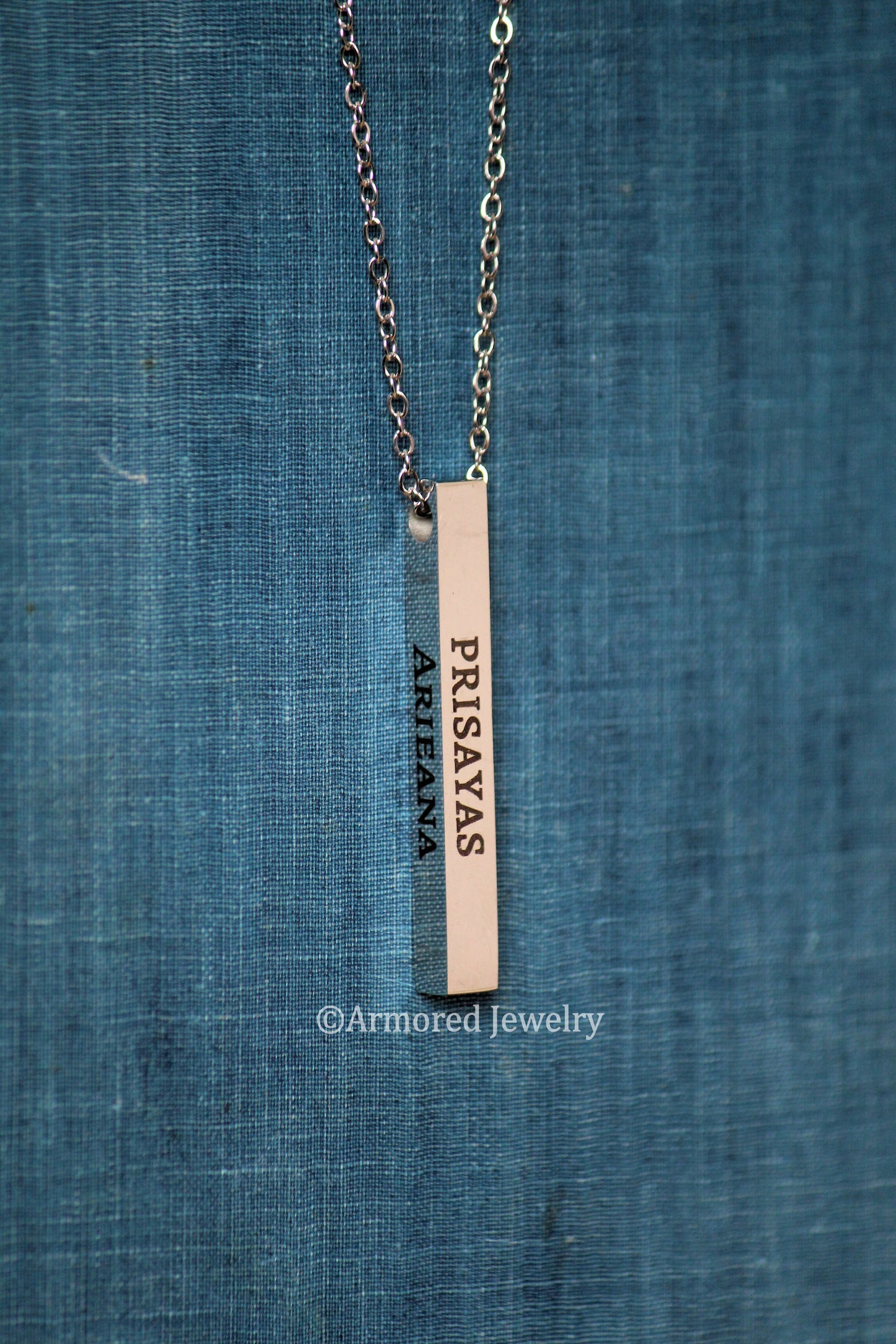 Personalized Engraved 4-sided necklace