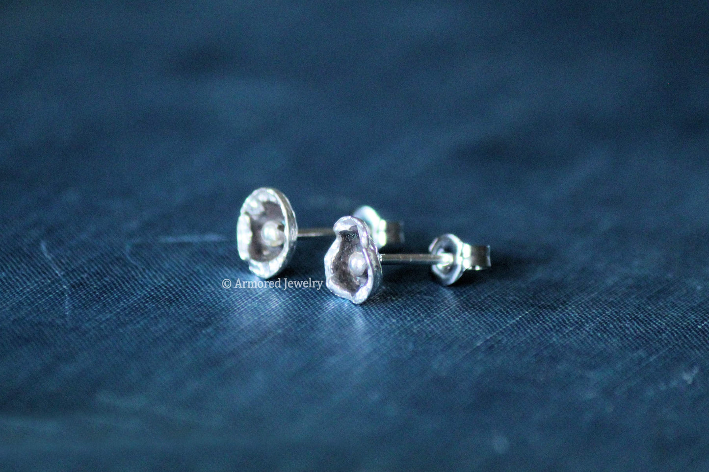 Sterling Silver Poppy Flower Earrings