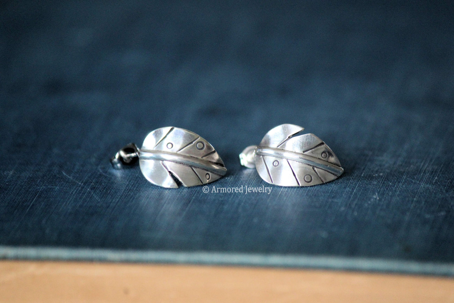 Sterling Silver Leaf Stud Earrings