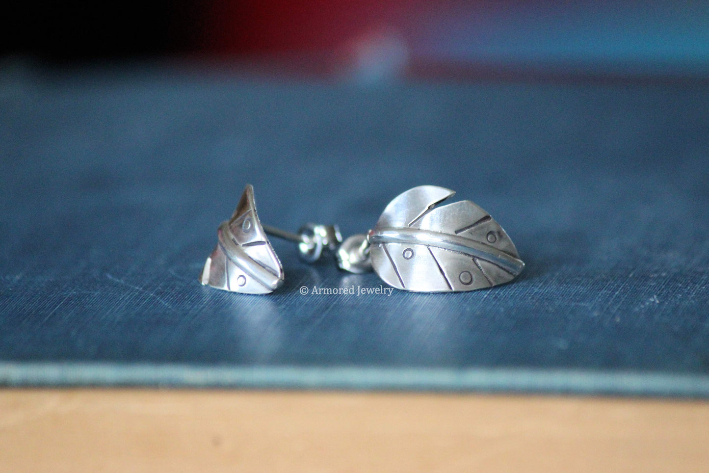 Sterling Silver Leaf Stud Earrings