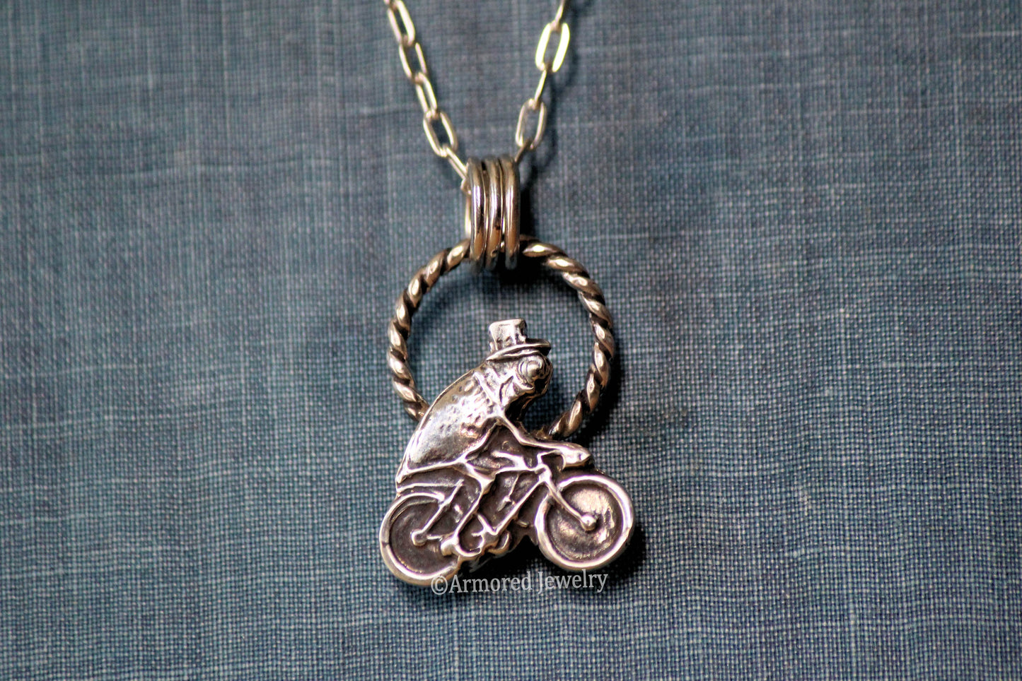 Sterling Silver Circus Bicycling Flea Pendant