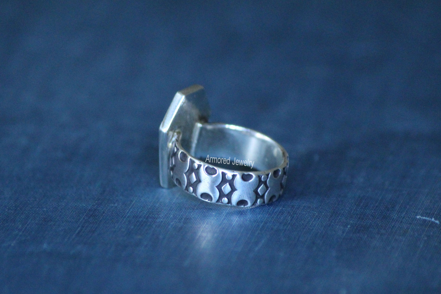 Sterling Silver Coffin Moon Phase Ring