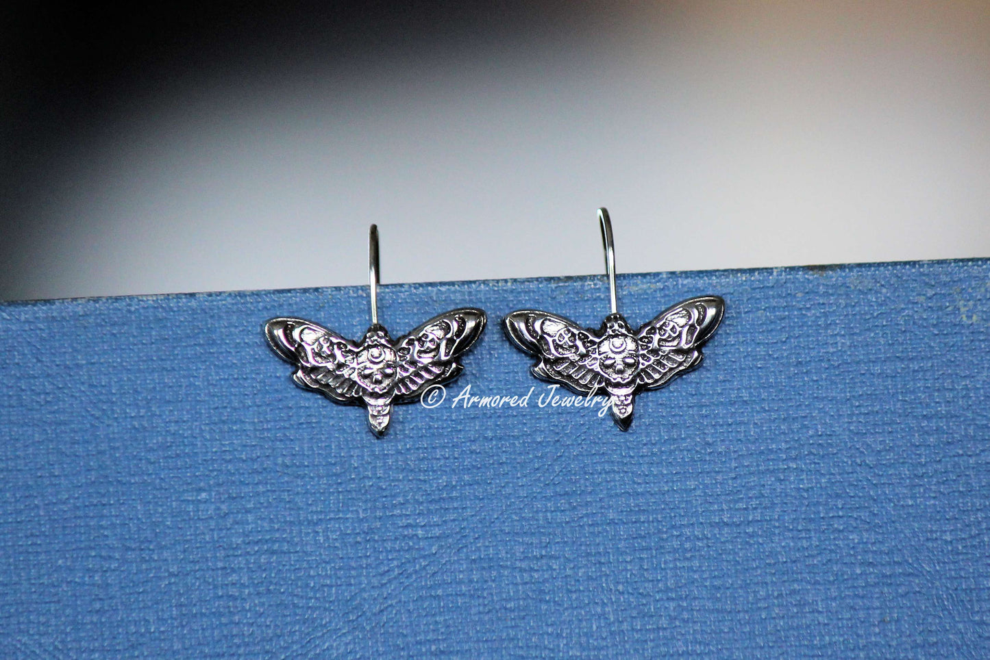 Sterling Silver Deaths head hawkmoth earrings
