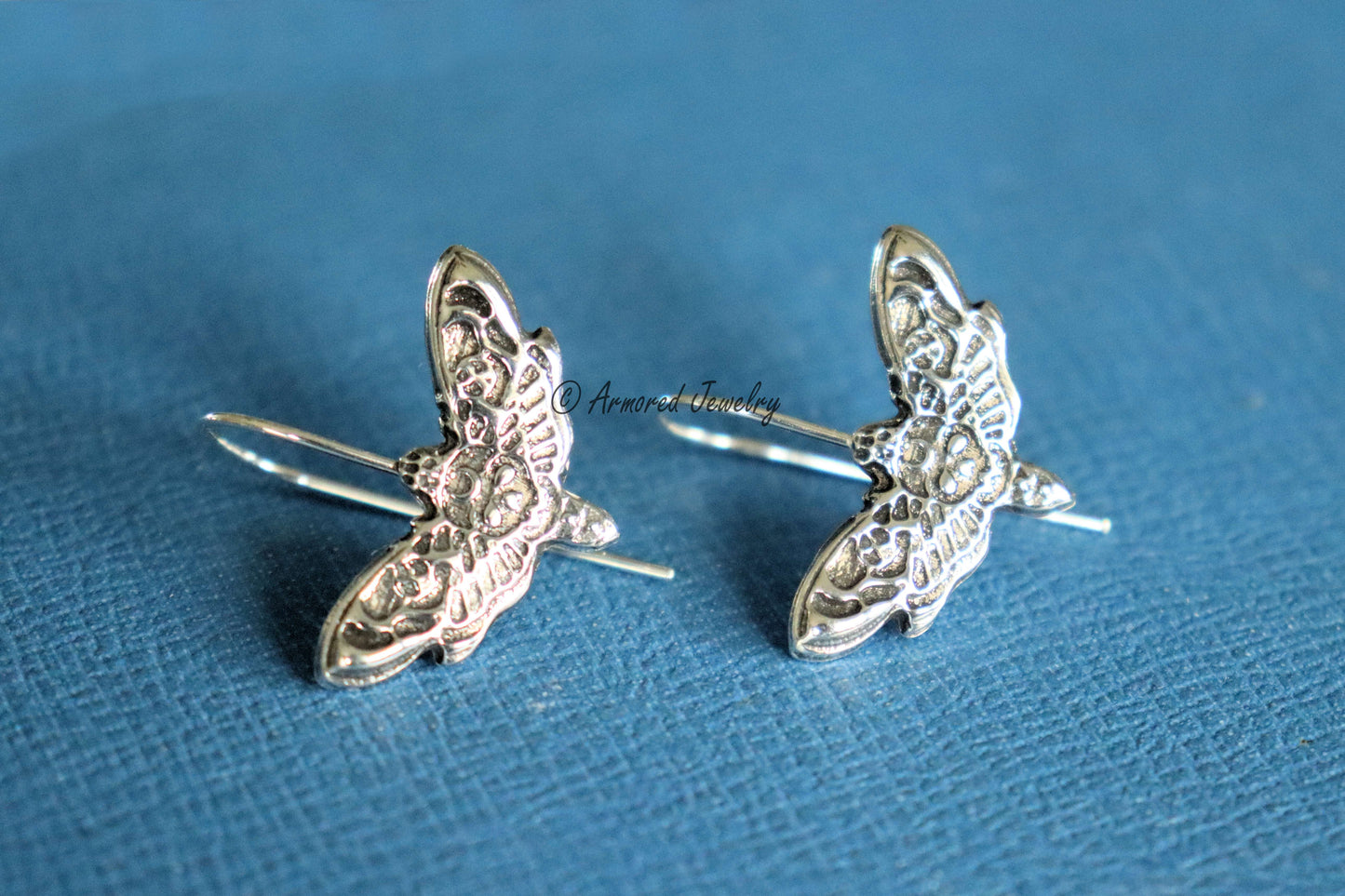 Sterling Silver Deaths head hawkmoth earrings
