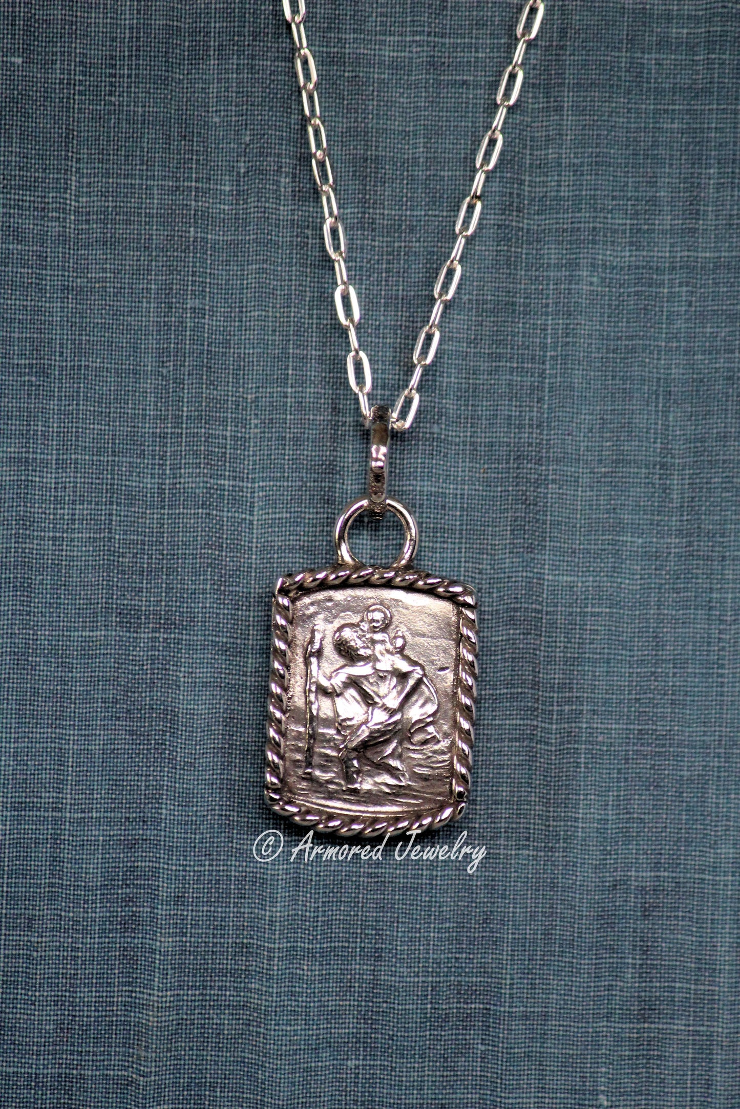 Sterling Silver St Christopher Necklace