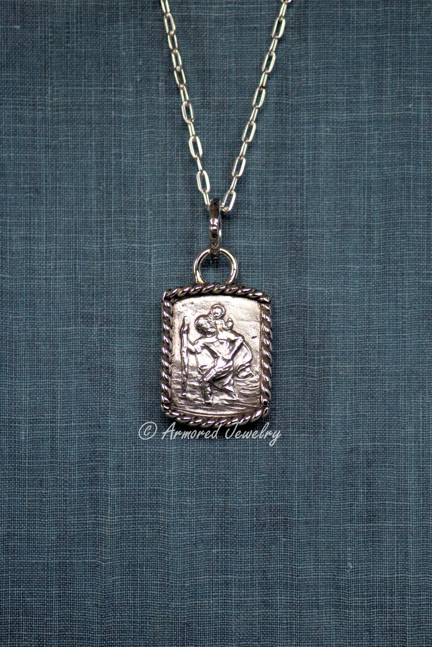 Sterling Silver St Christopher Necklace