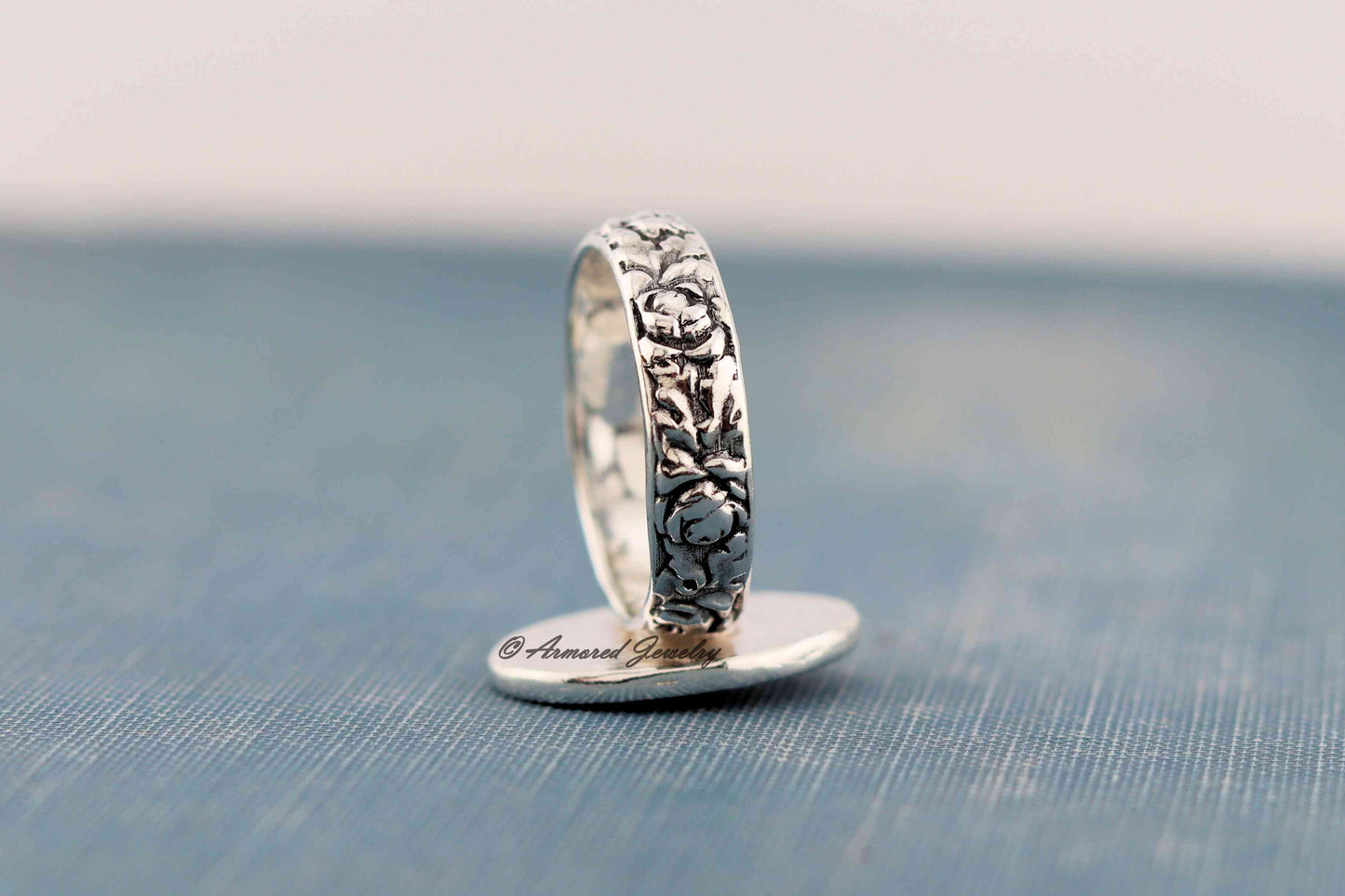 Sterling Silver Sacred Heart Rose Ring