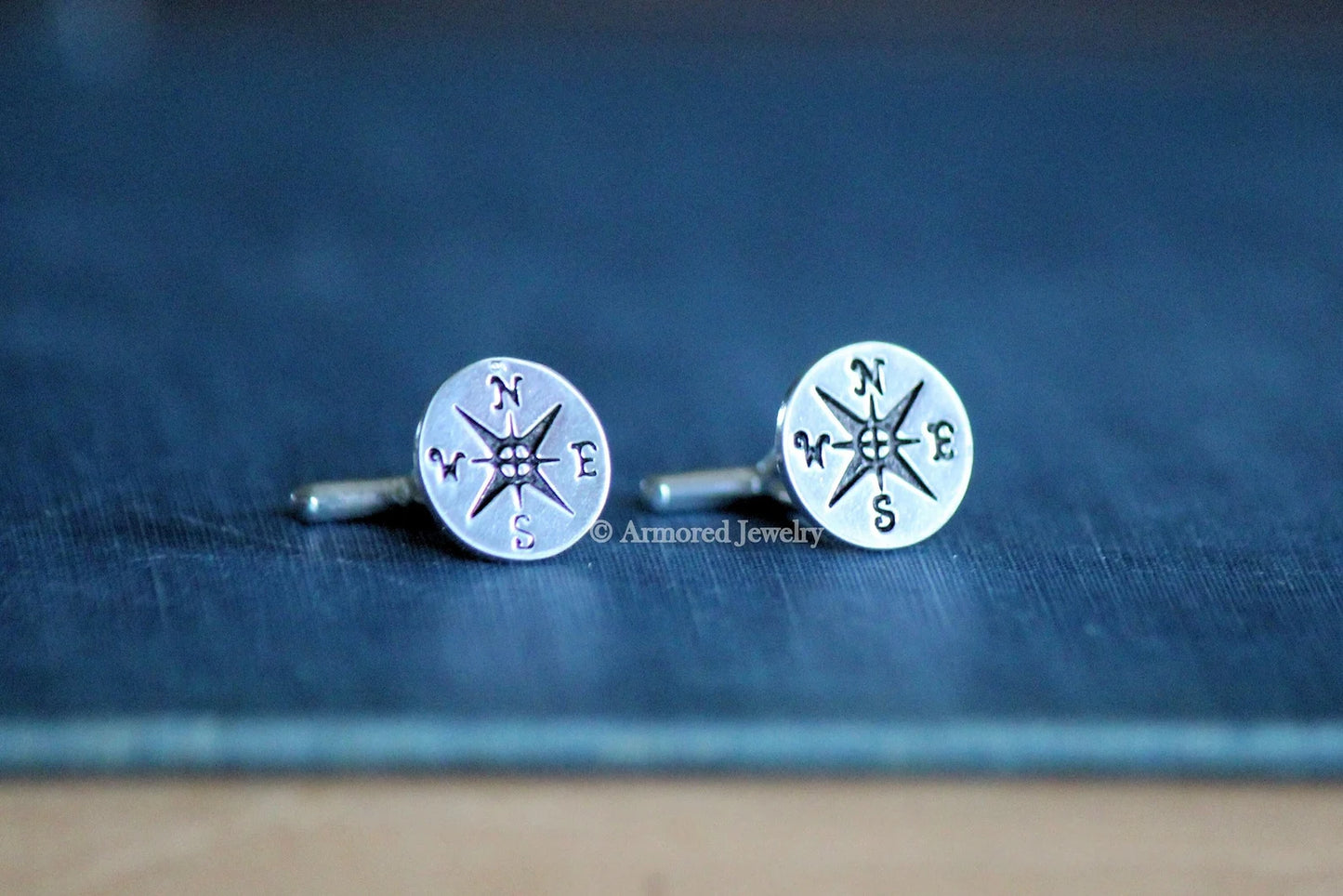 Sterling Silver Compass Cuff Links