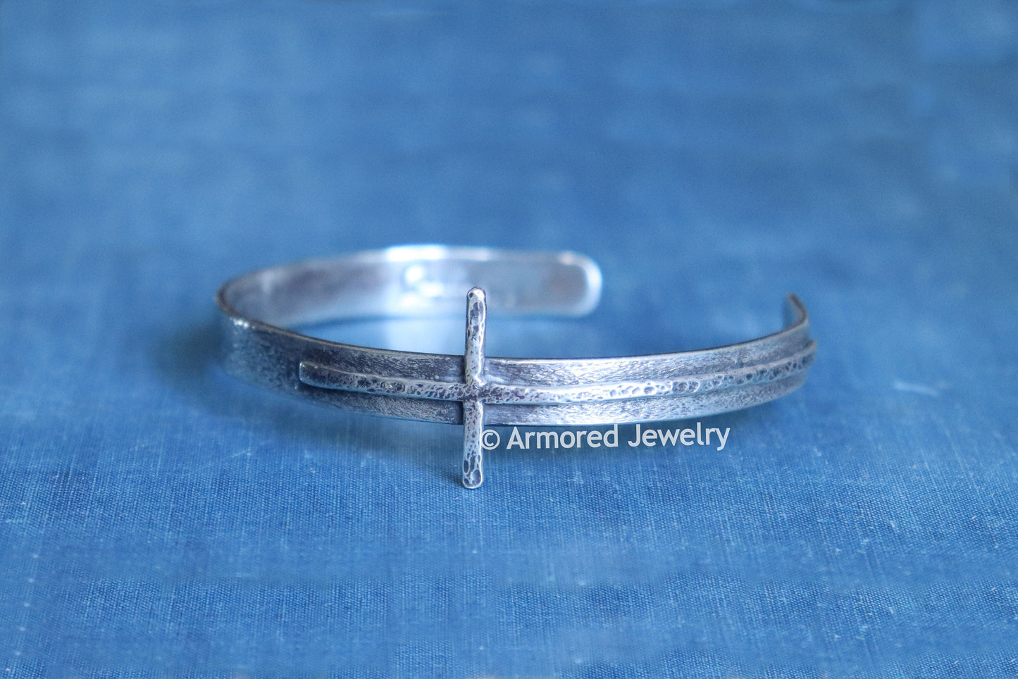 Sterling Silver Faith Cross Cuff Bracelet