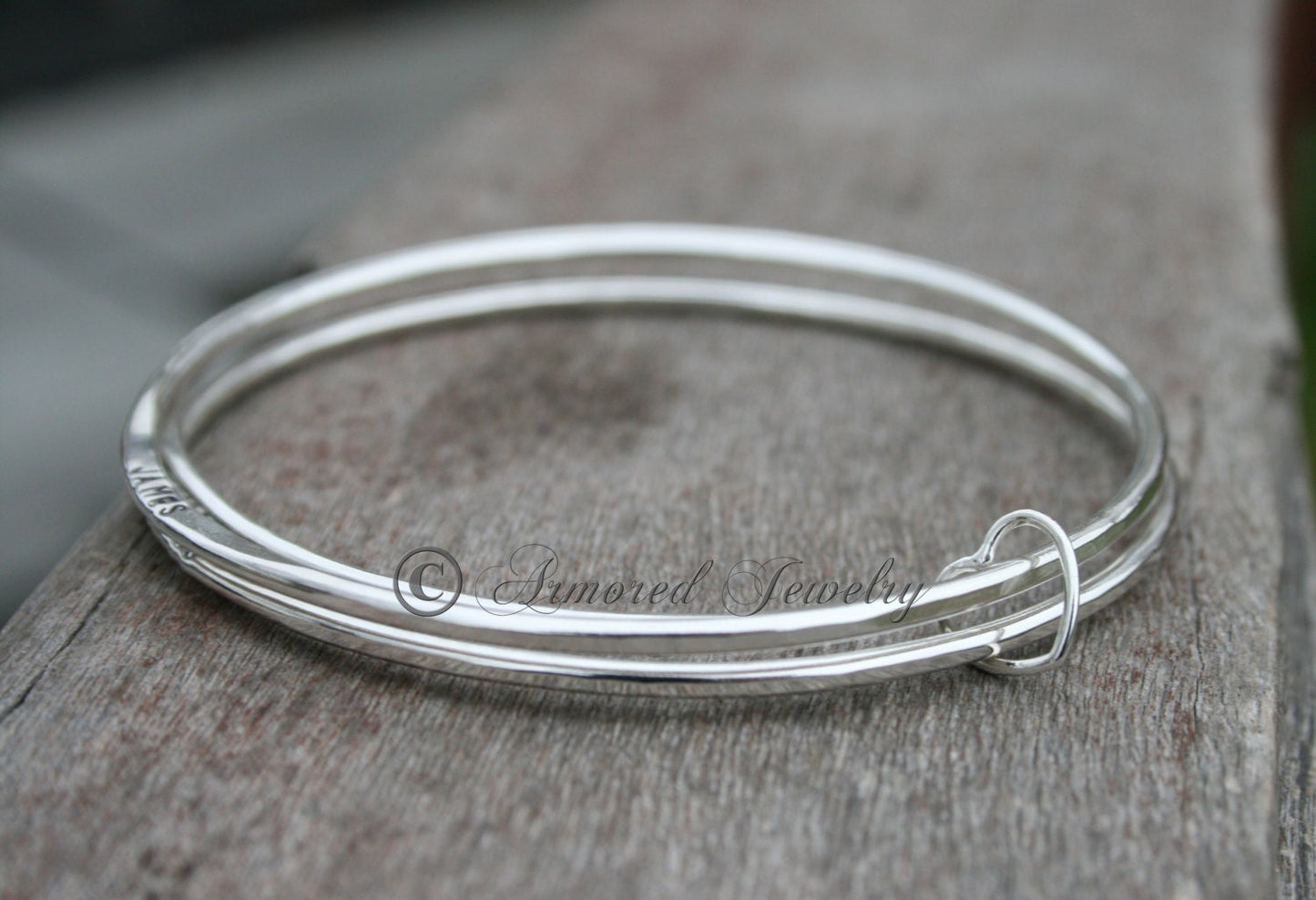 Sterling Silver Personalized Custom Name Bangle Bracelet