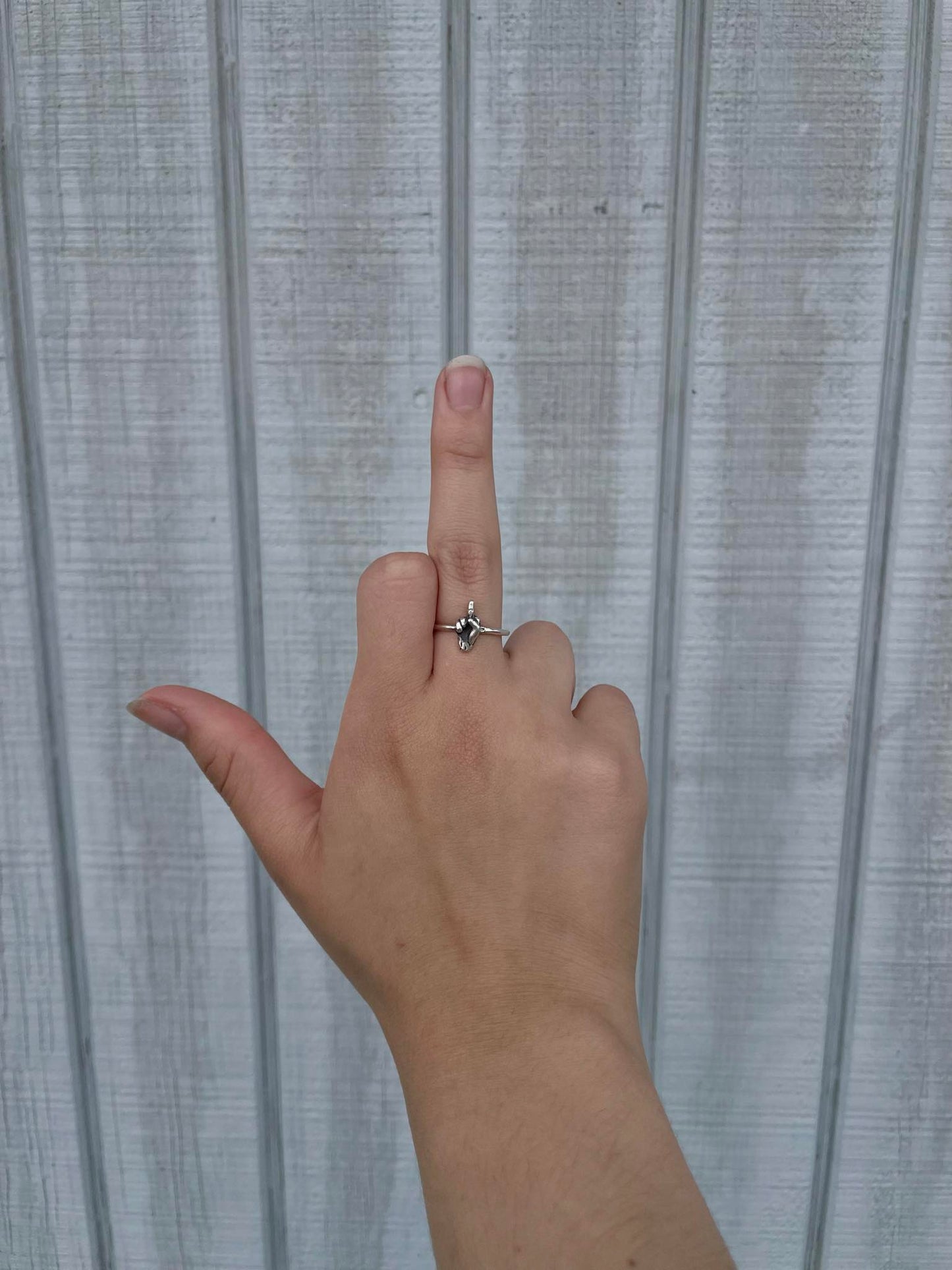 Sterling Silver Middle Finger "The Bird" Ring