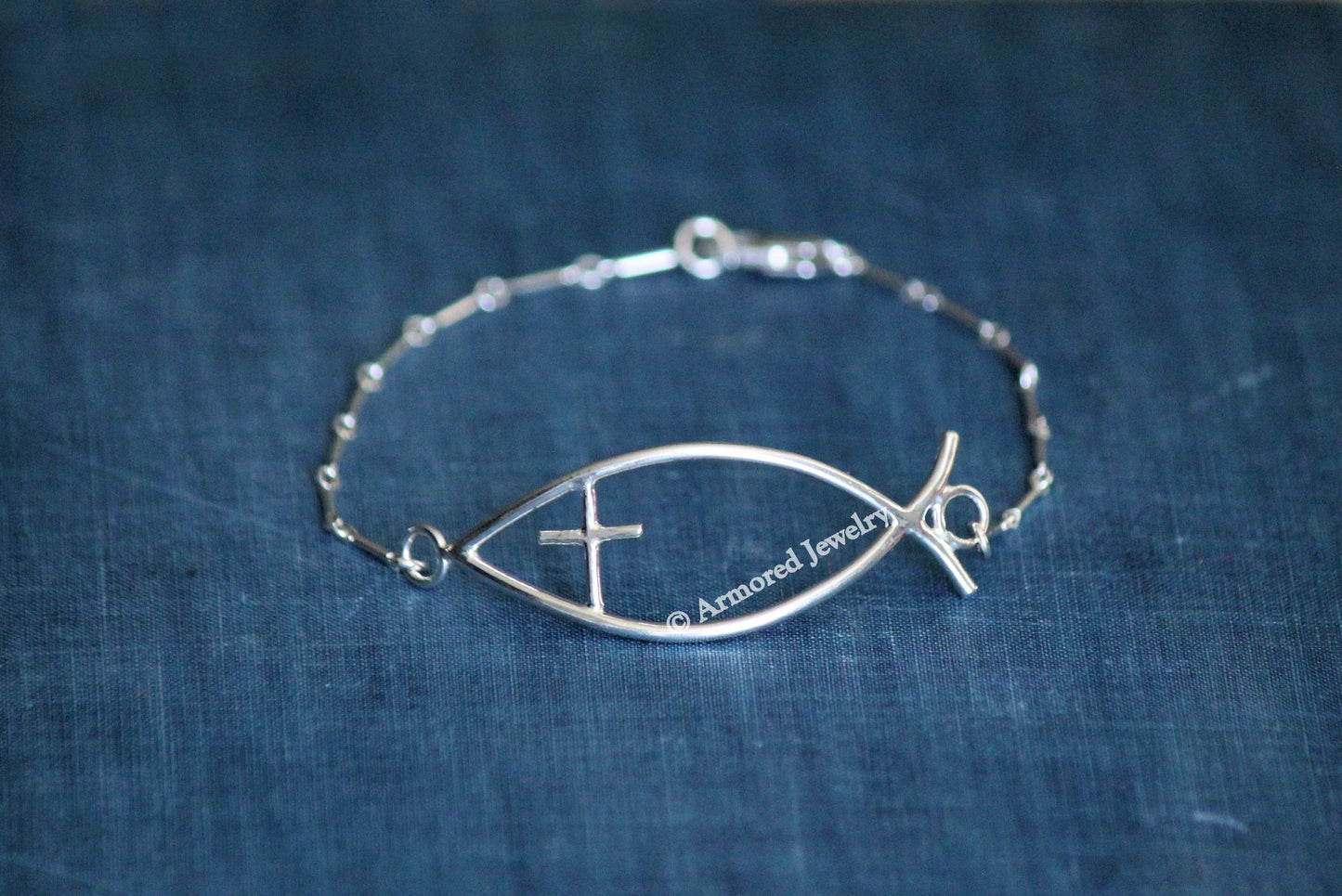 Sterling Silver Christian Ichthys Bracelet