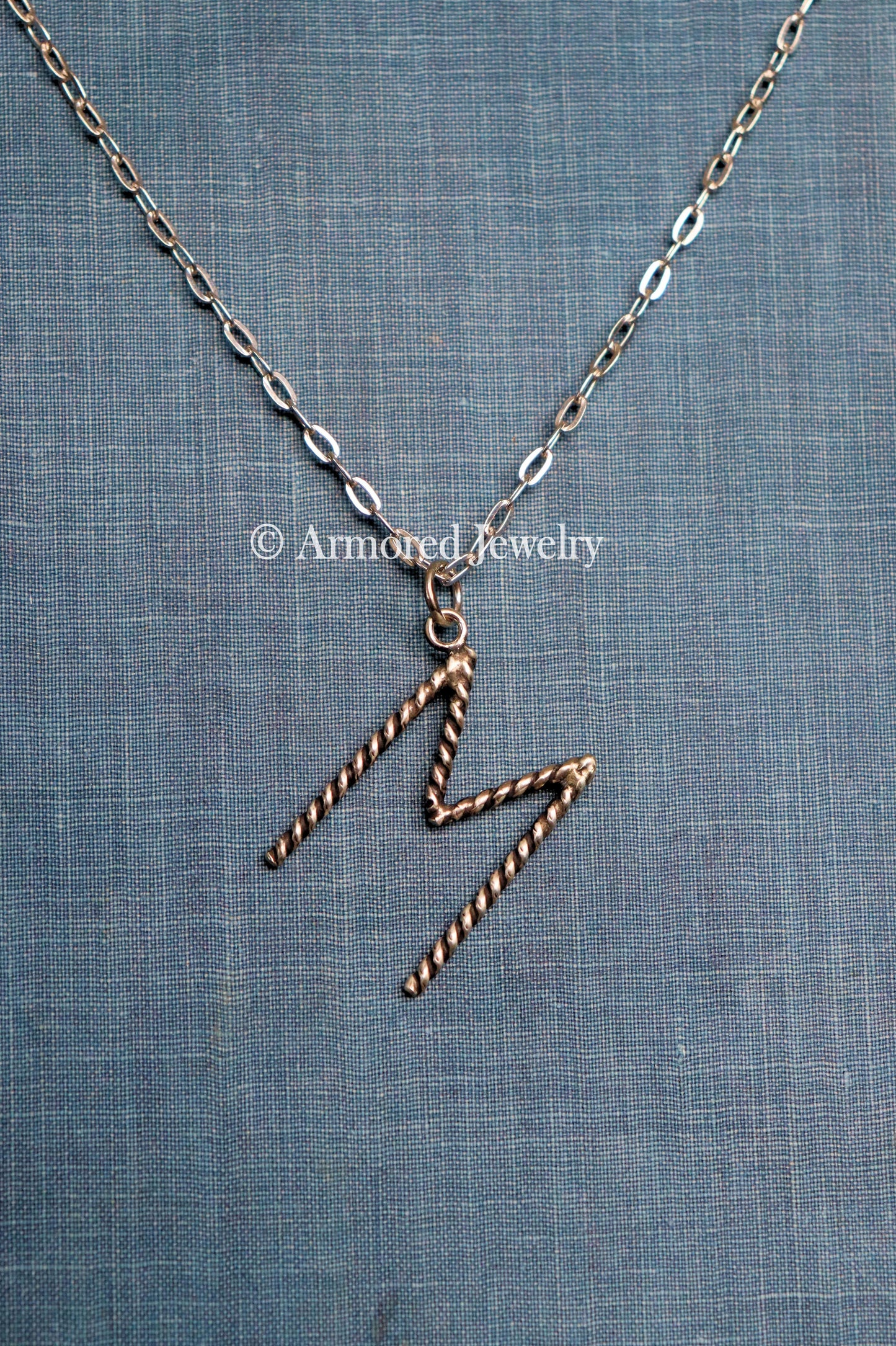 Sterling Silver Ranch Cattle Brand Initial Charm Neckace