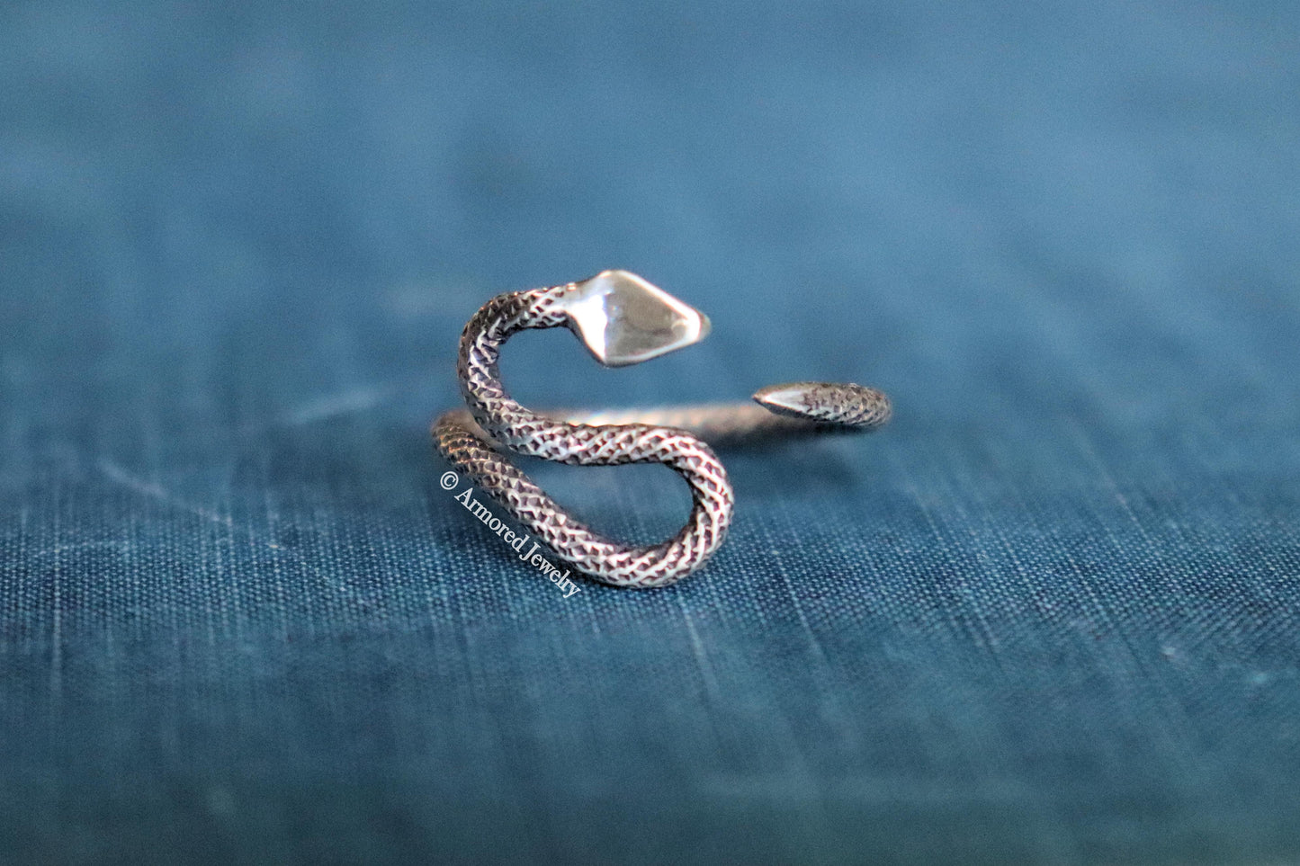 Sterling Silver Snake Adjustable Wrap Ring