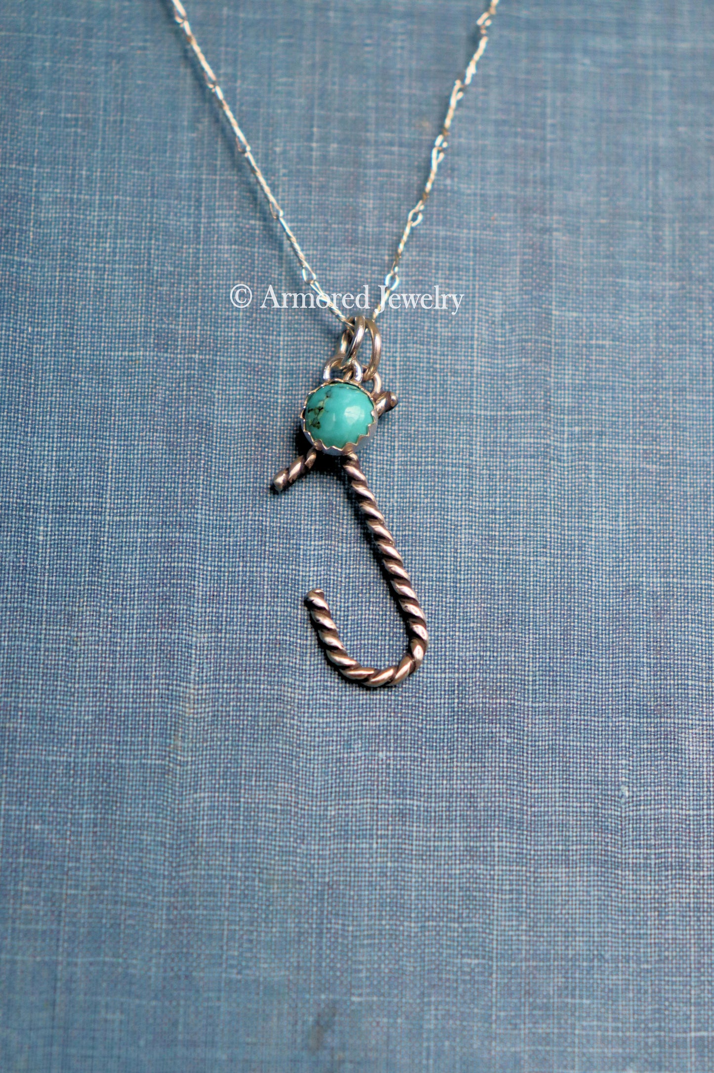 Sterling Silver Ranch Cattle Brand Initial Charm Neckace