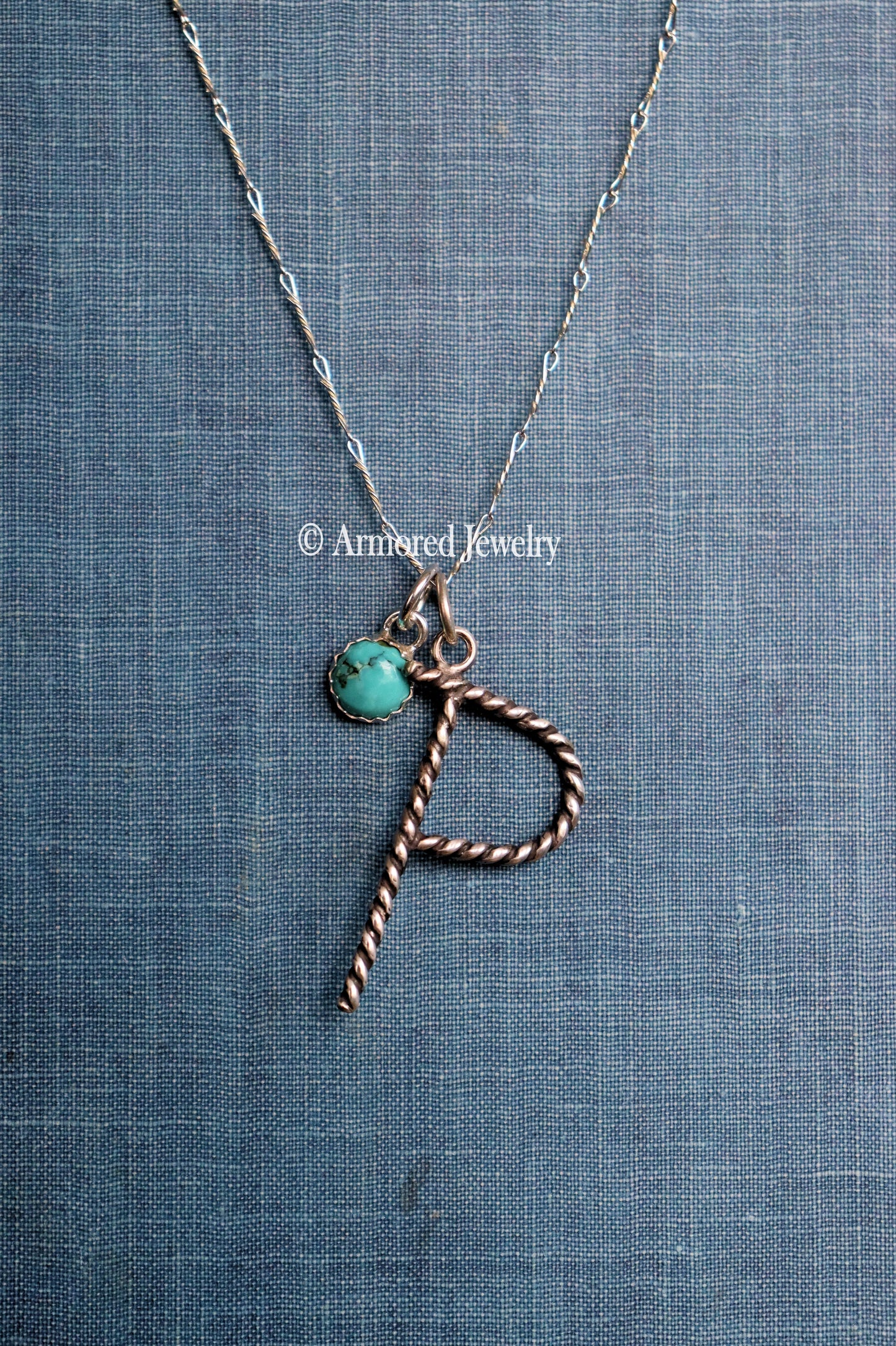 Sterling Silver Ranch Cattle Brand Initial Charm Neckace