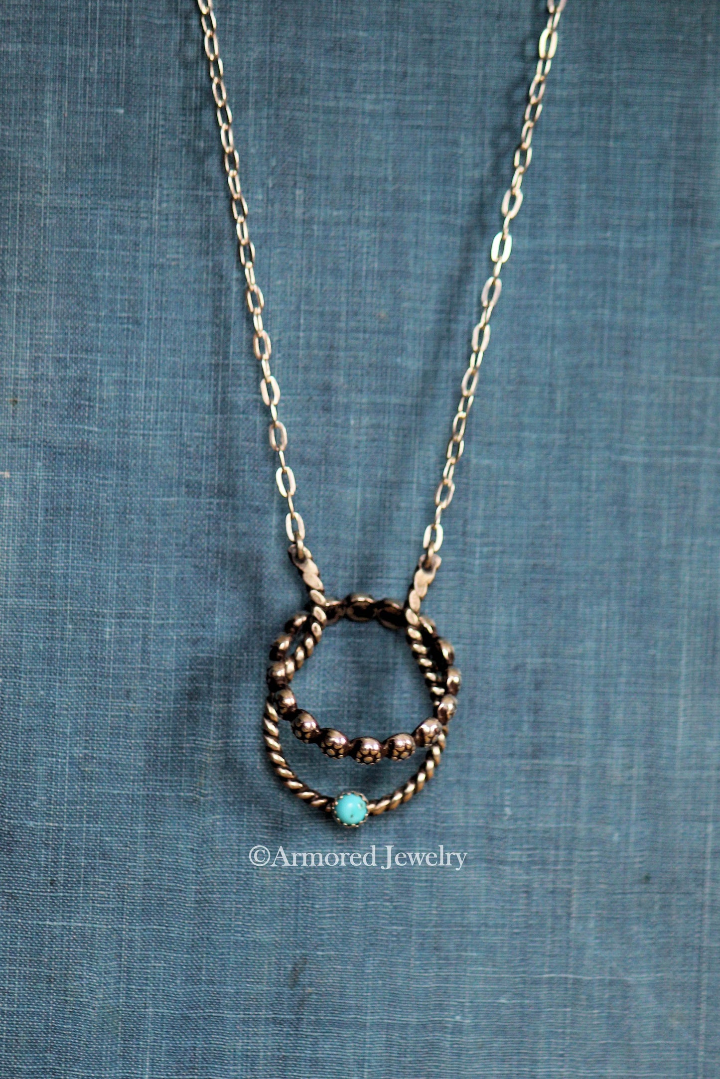 Sterling Silver Rope Ring Holder Necklace