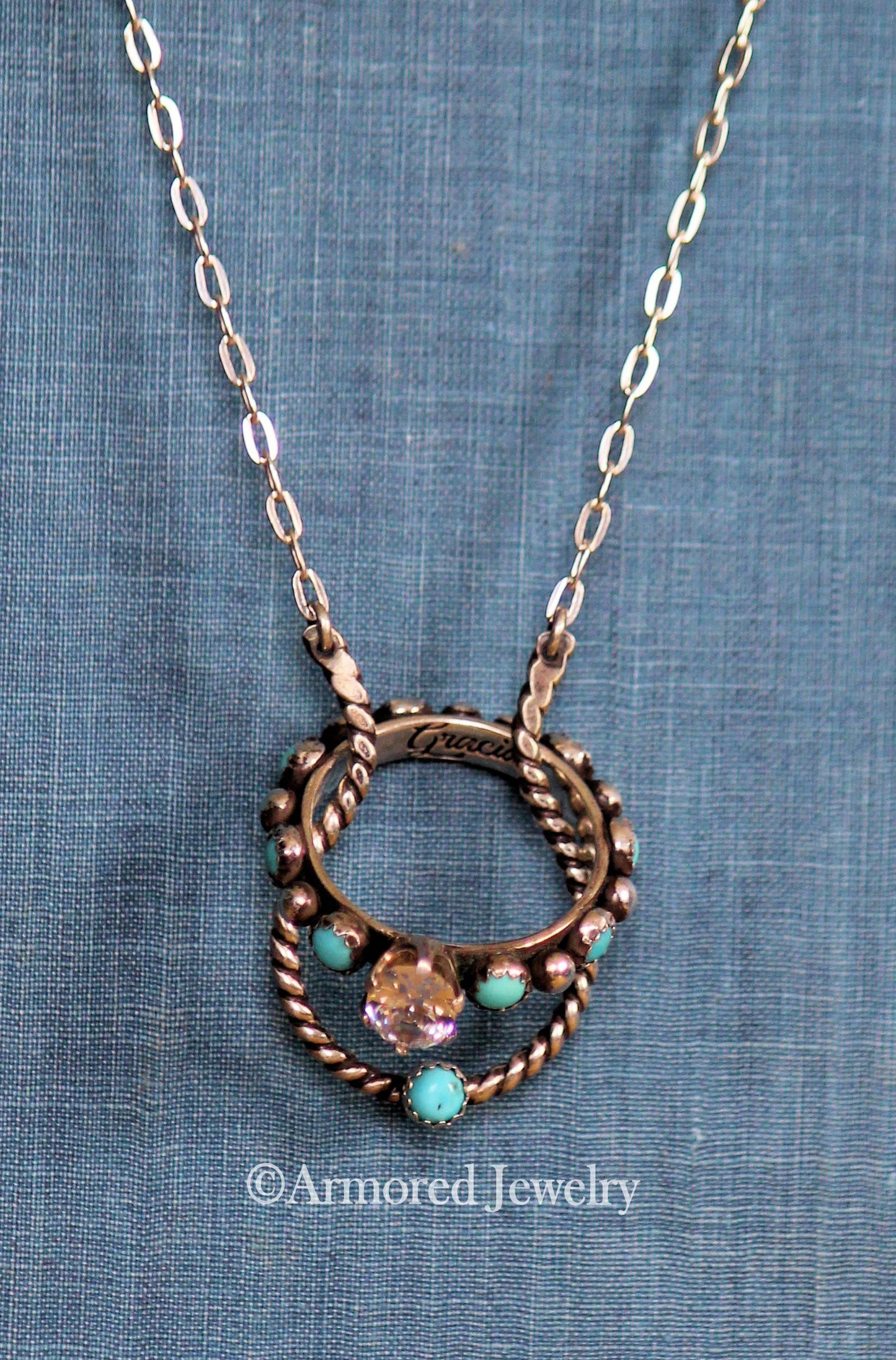 Sterling Silver Rope Ring Holder Necklace