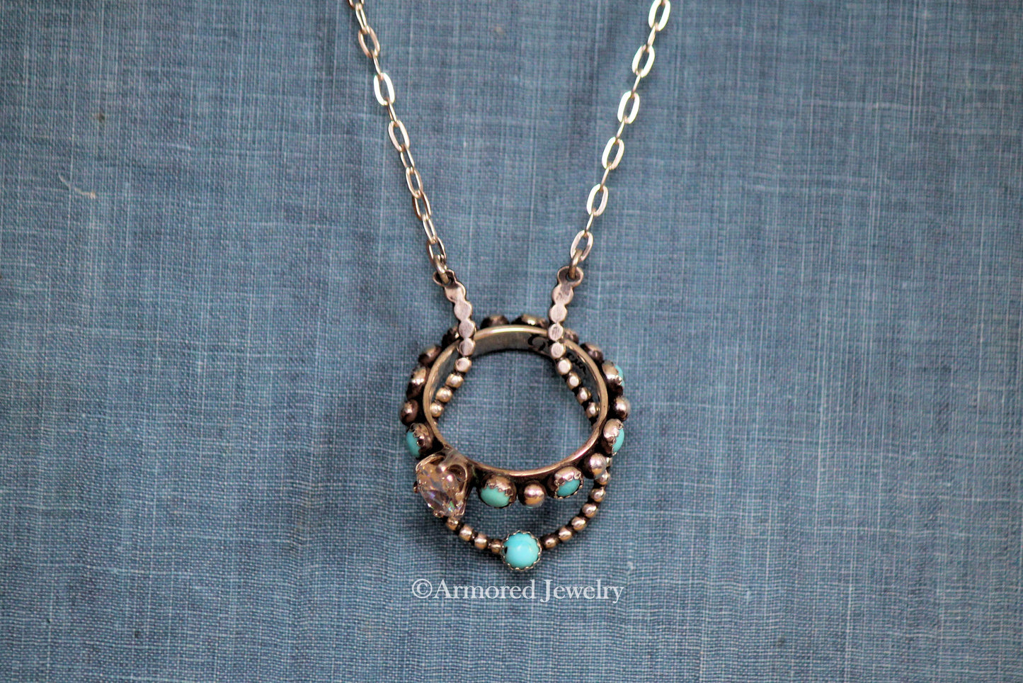 Sterling Silver Beaded Ring Holder Necklace