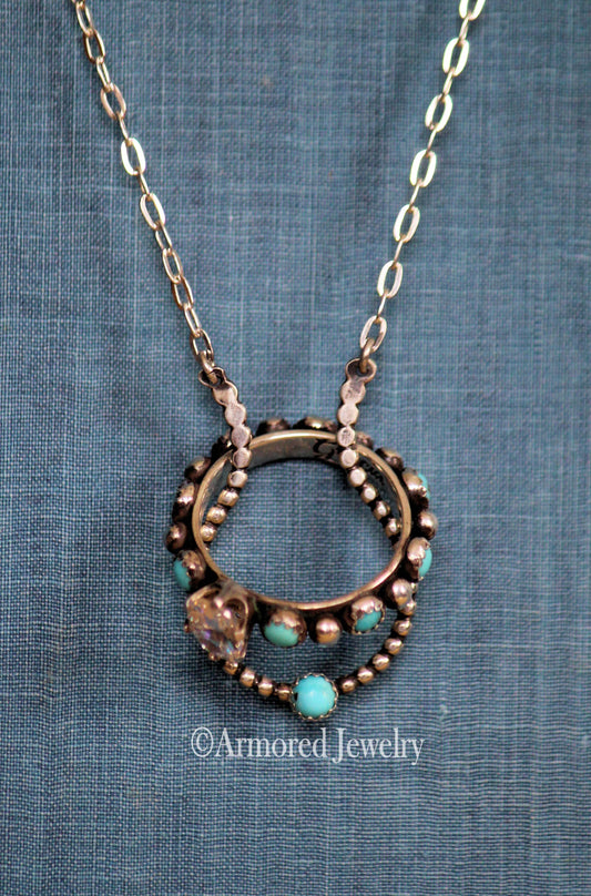 Sterling Silver Beaded Ring Holder Necklace