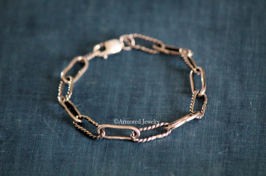Sterling Silver Chunky Dual Link Bracelet
