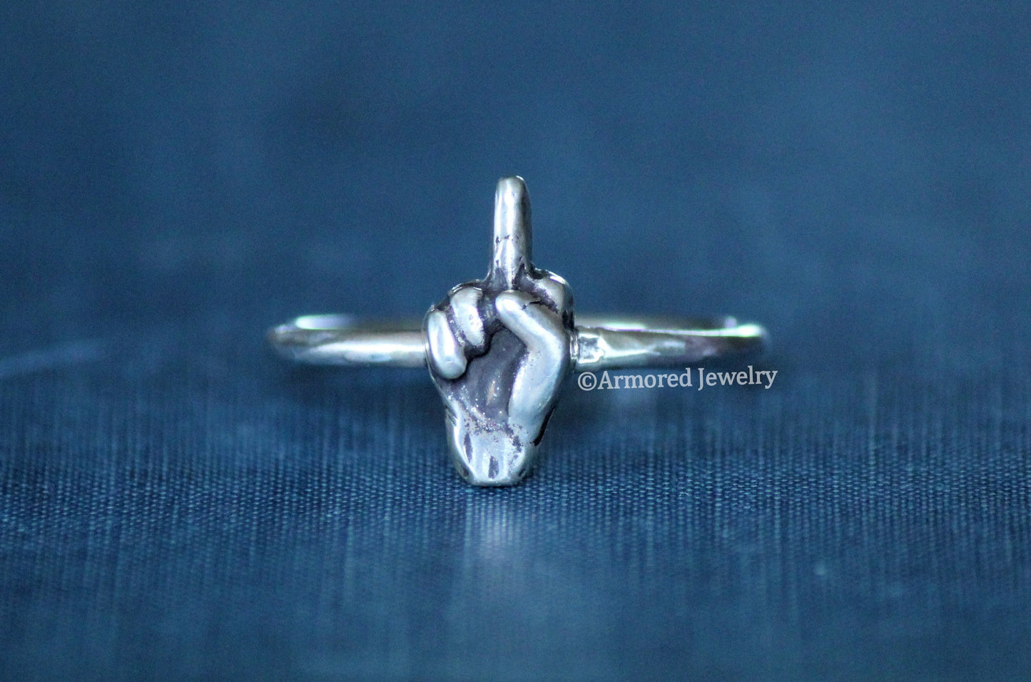 Sterling Silver Middle Finger "The Bird" Ring
