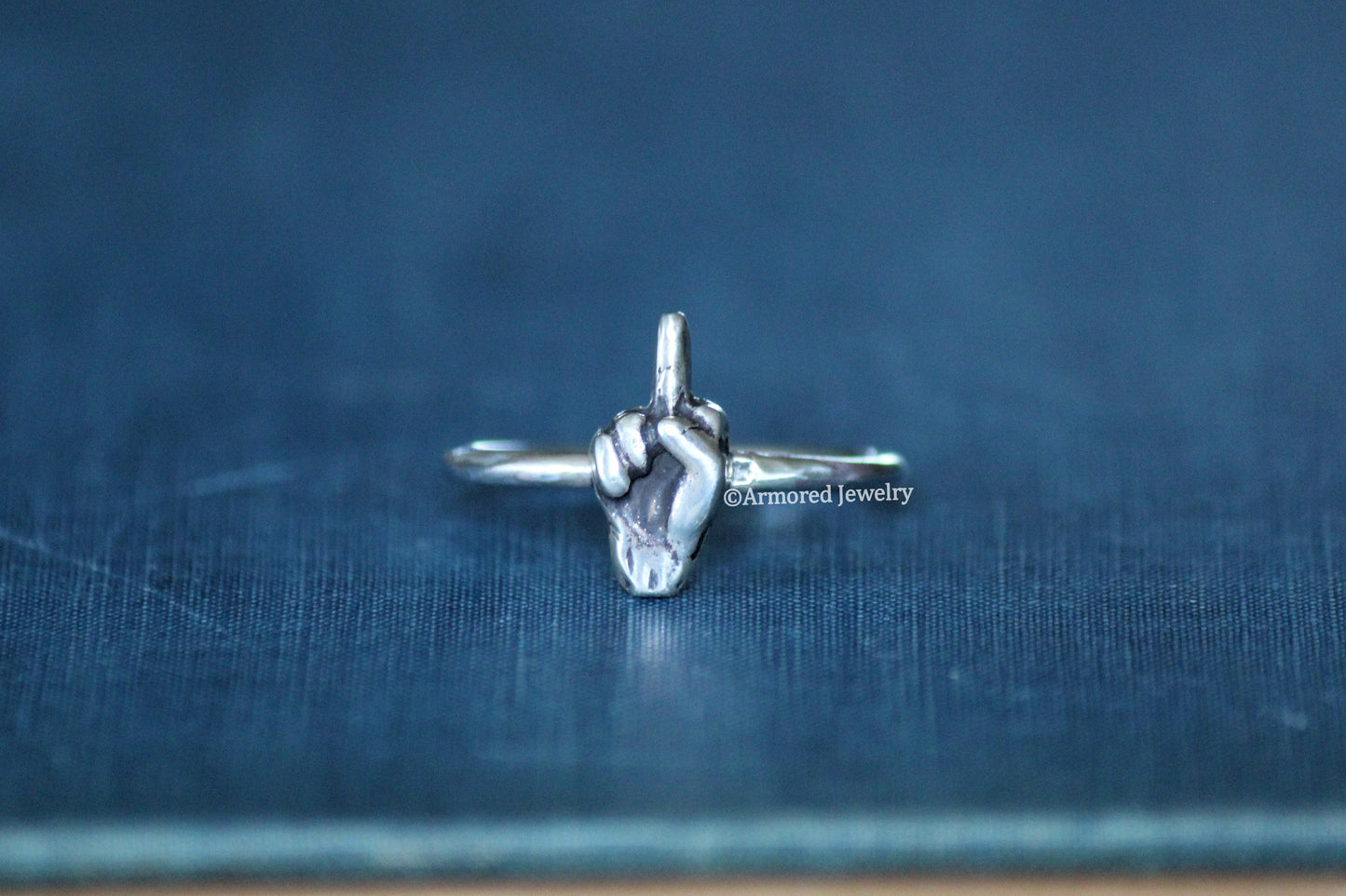 Sterling Silver Middle Finger "The Bird" Ring
