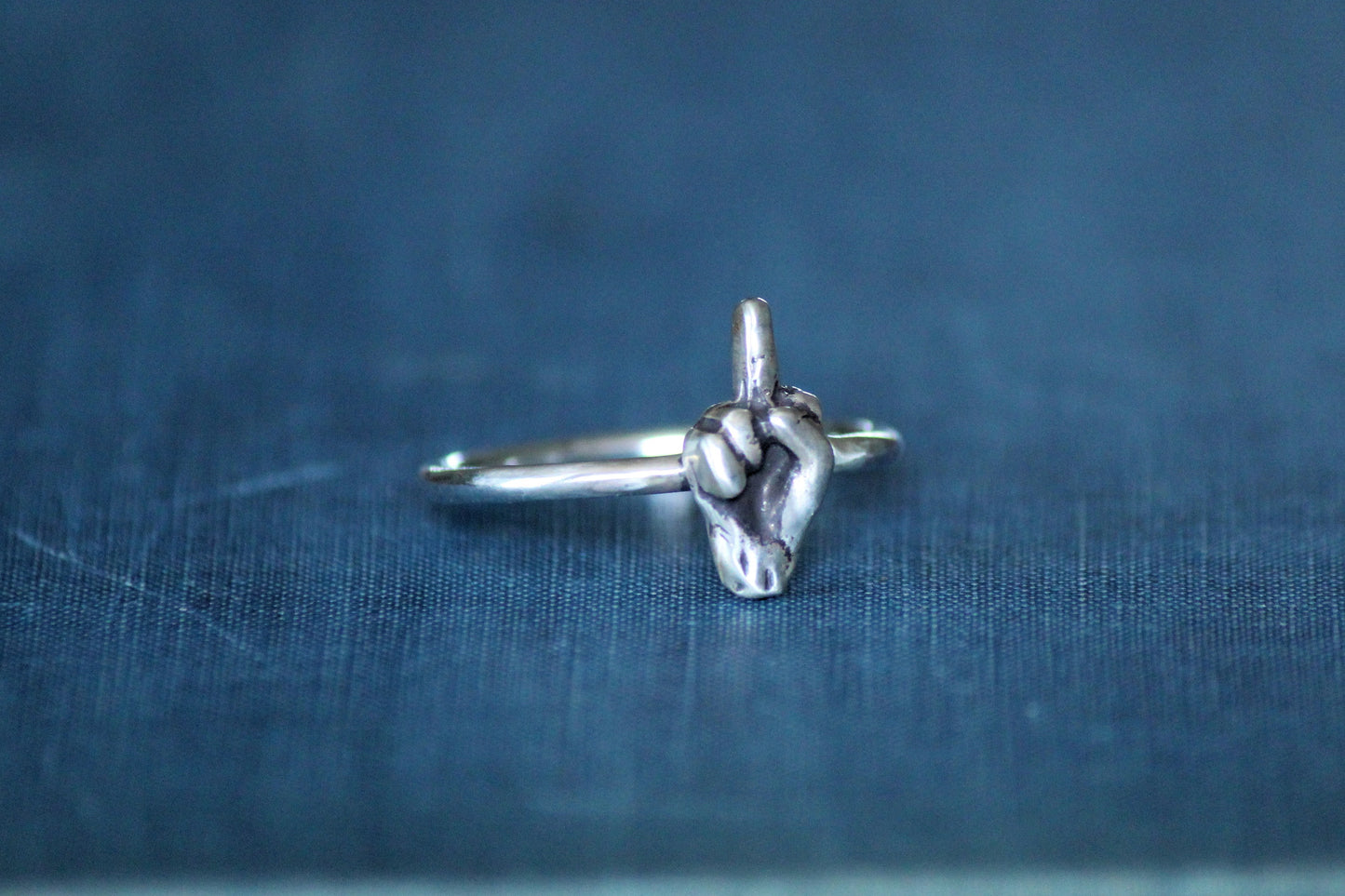 Sterling Silver Middle Finger "The Bird" Ring