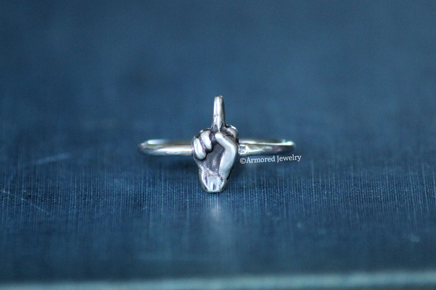Sterling Silver Middle Finger "The Bird" Ring