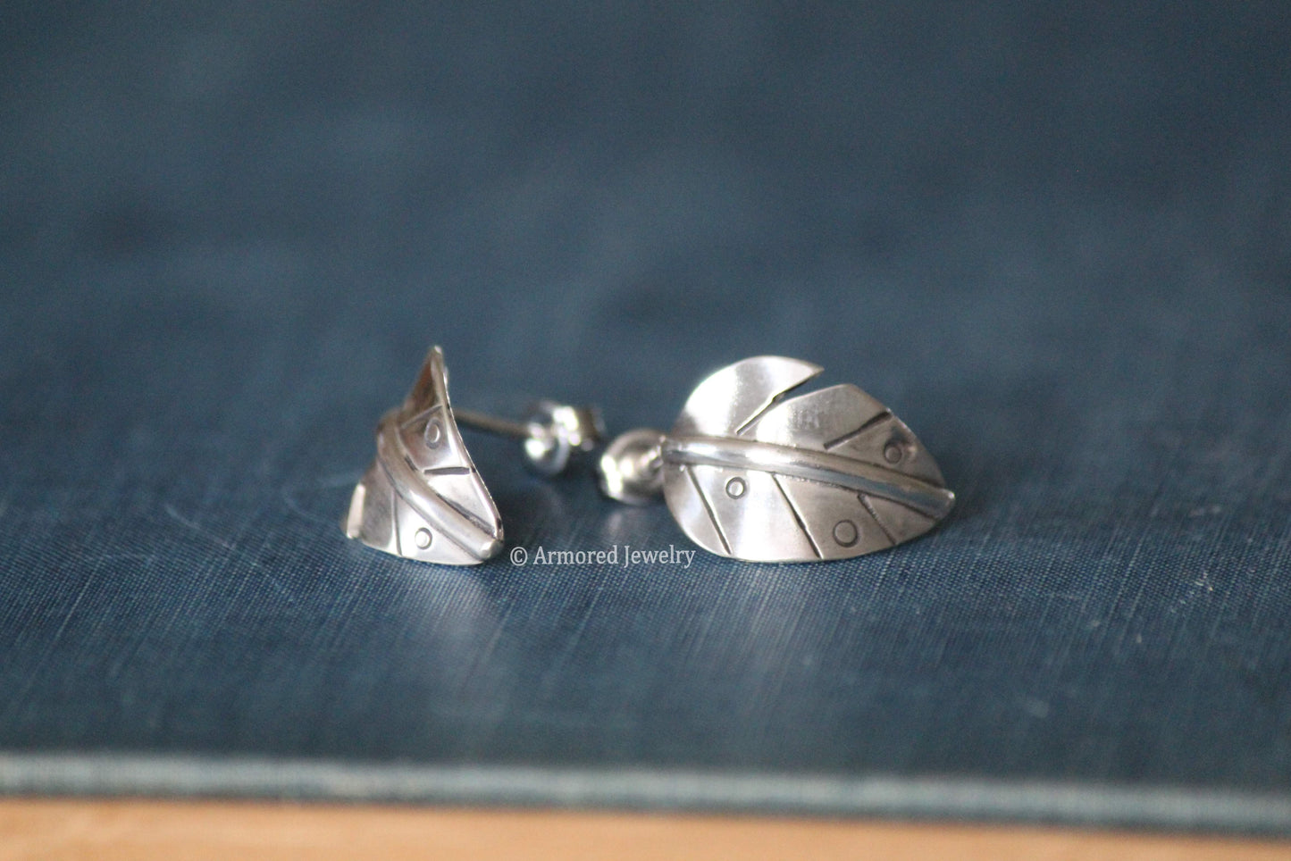 Sterling Silver Leaf Stud Earrings
