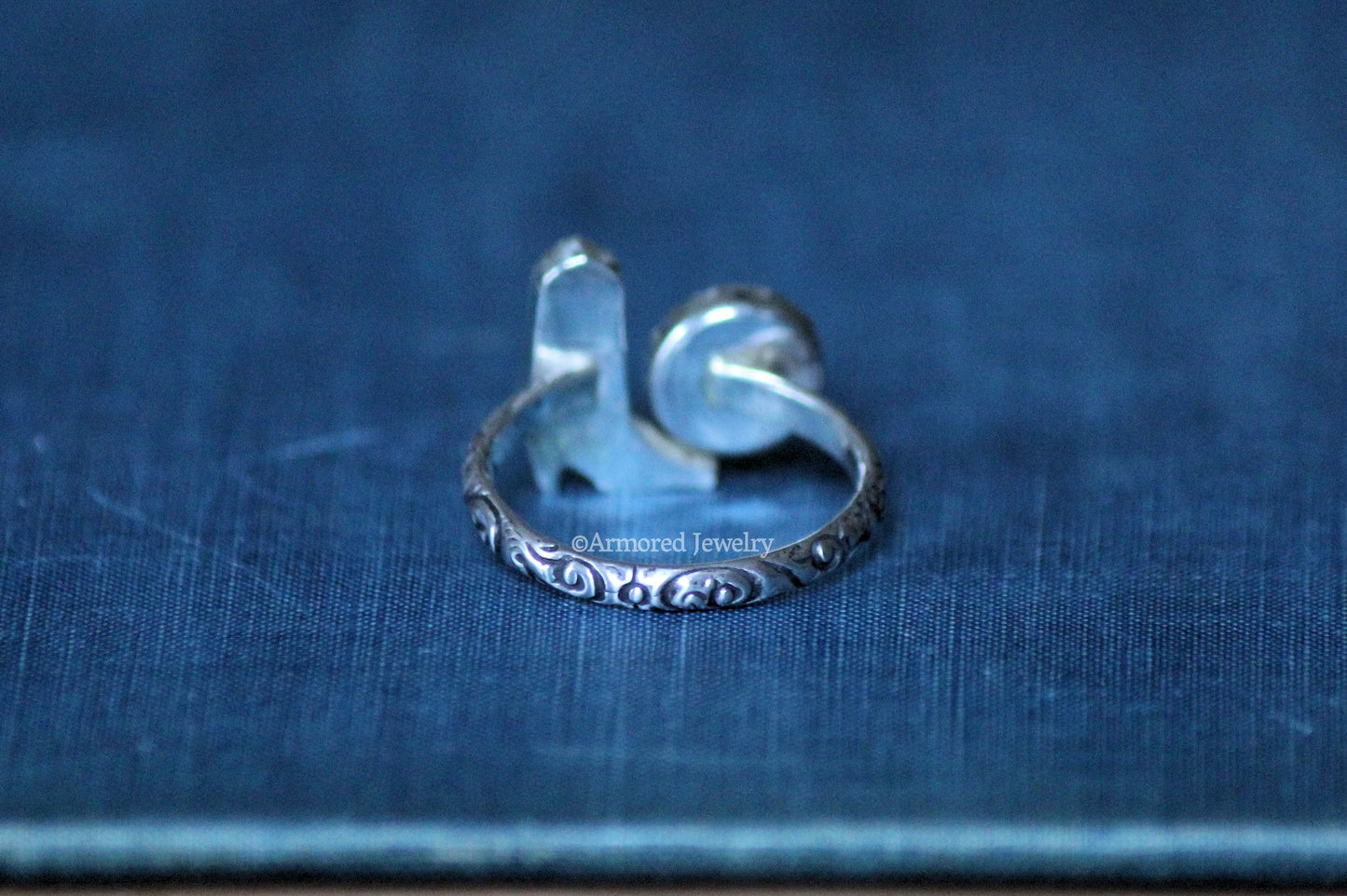 Sterling Silver Turquoise & Cowgirl Boot Adjustable Ring
