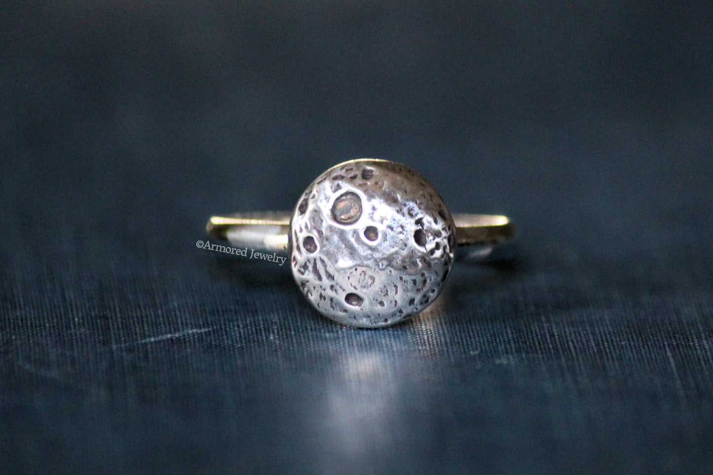 Sterling silver realistic full moon Ring