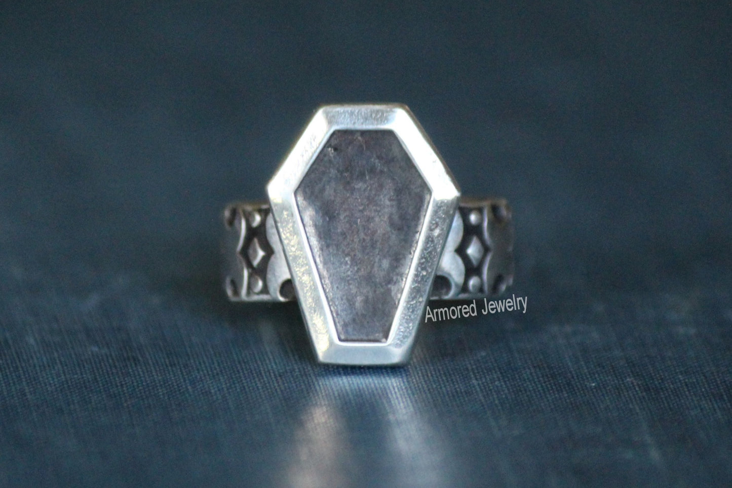 Sterling Silver Coffin Moon Phase Ring