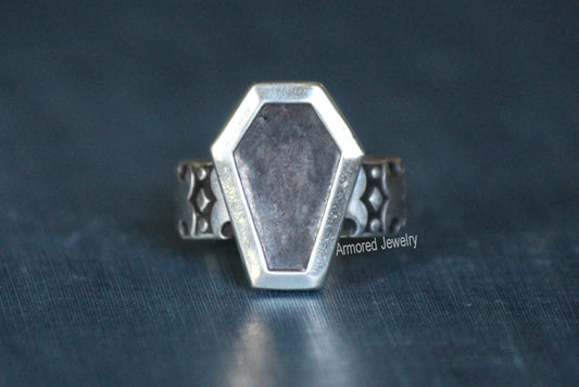 Sterling Silver Coffin Moon Phase Ring