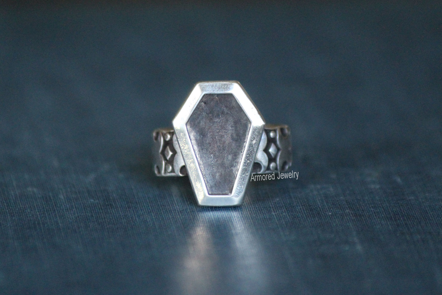 Sterling Silver Coffin Moon Phase Ring