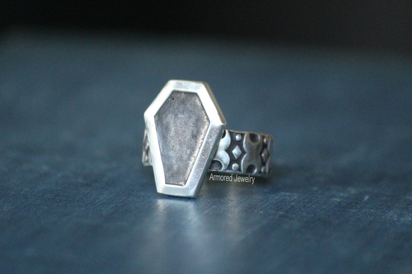 Sterling Silver Coffin Moon Phase Ring