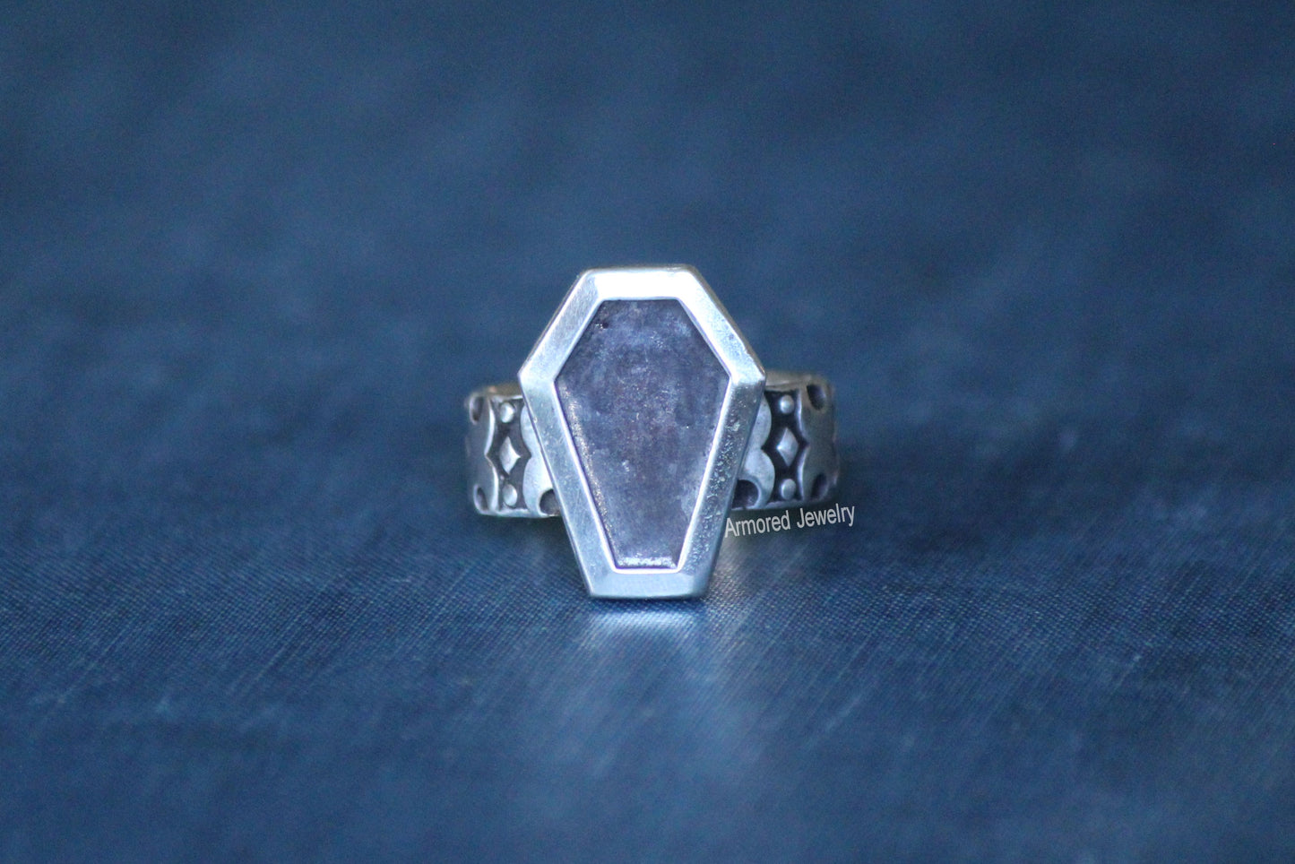 Sterling Silver Coffin Moon Phase Ring