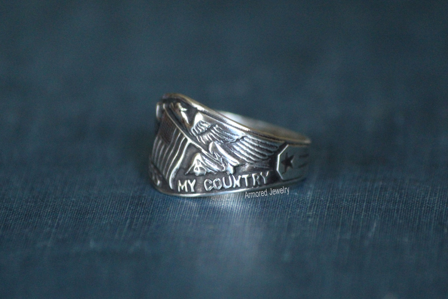 Sterling silver American Flag Ring