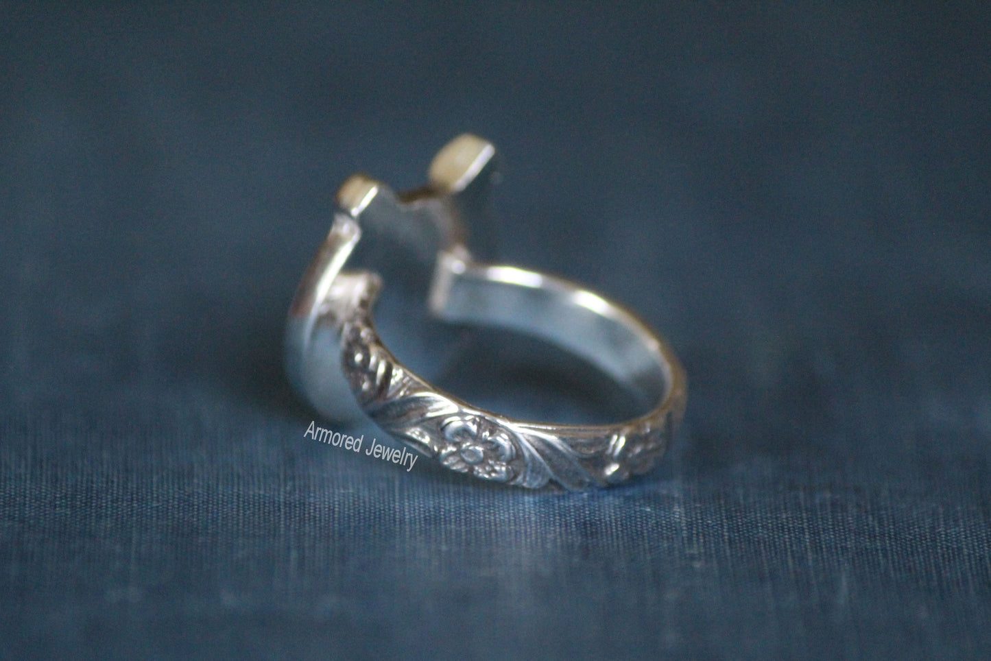 Sterling silver Horseshoe ring with turquoise