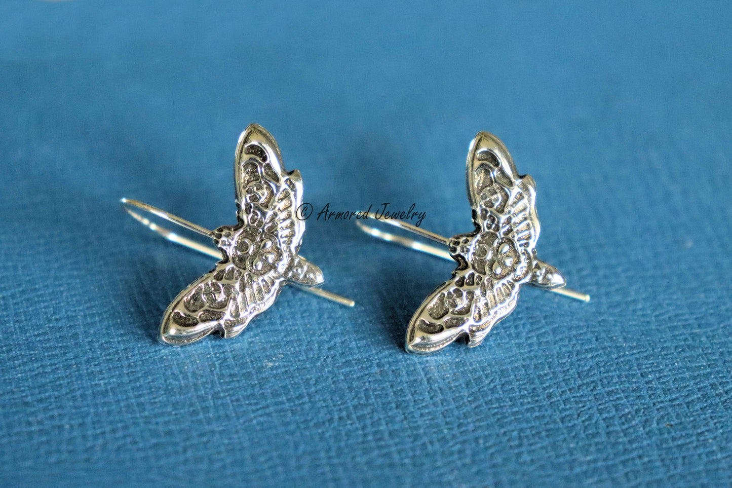 Sterling Silver Deaths head hawkmoth earrings