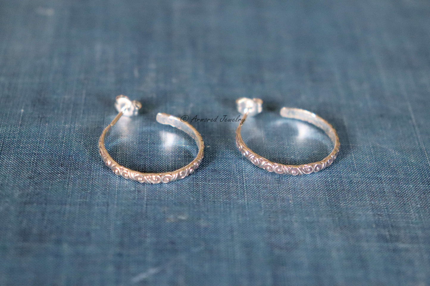 Sterling Silver Filigree Hoop Earrings