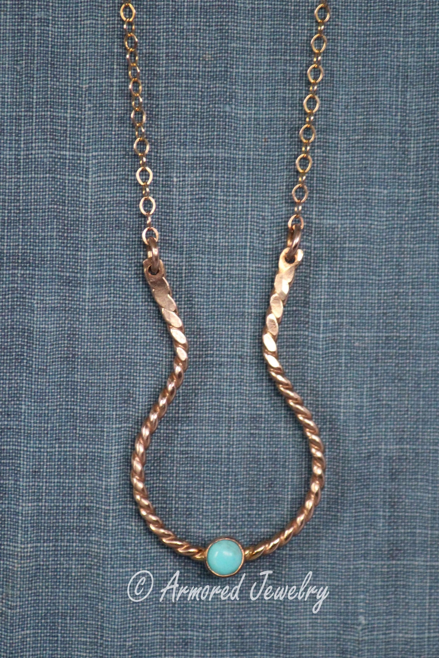 14K Yellow Gold-Filled Rope Ring Holder Necklace