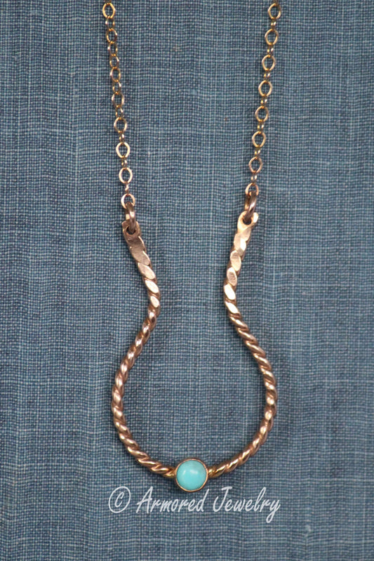 14K Yellow Gold-Filled Rope Ring Holder Necklace