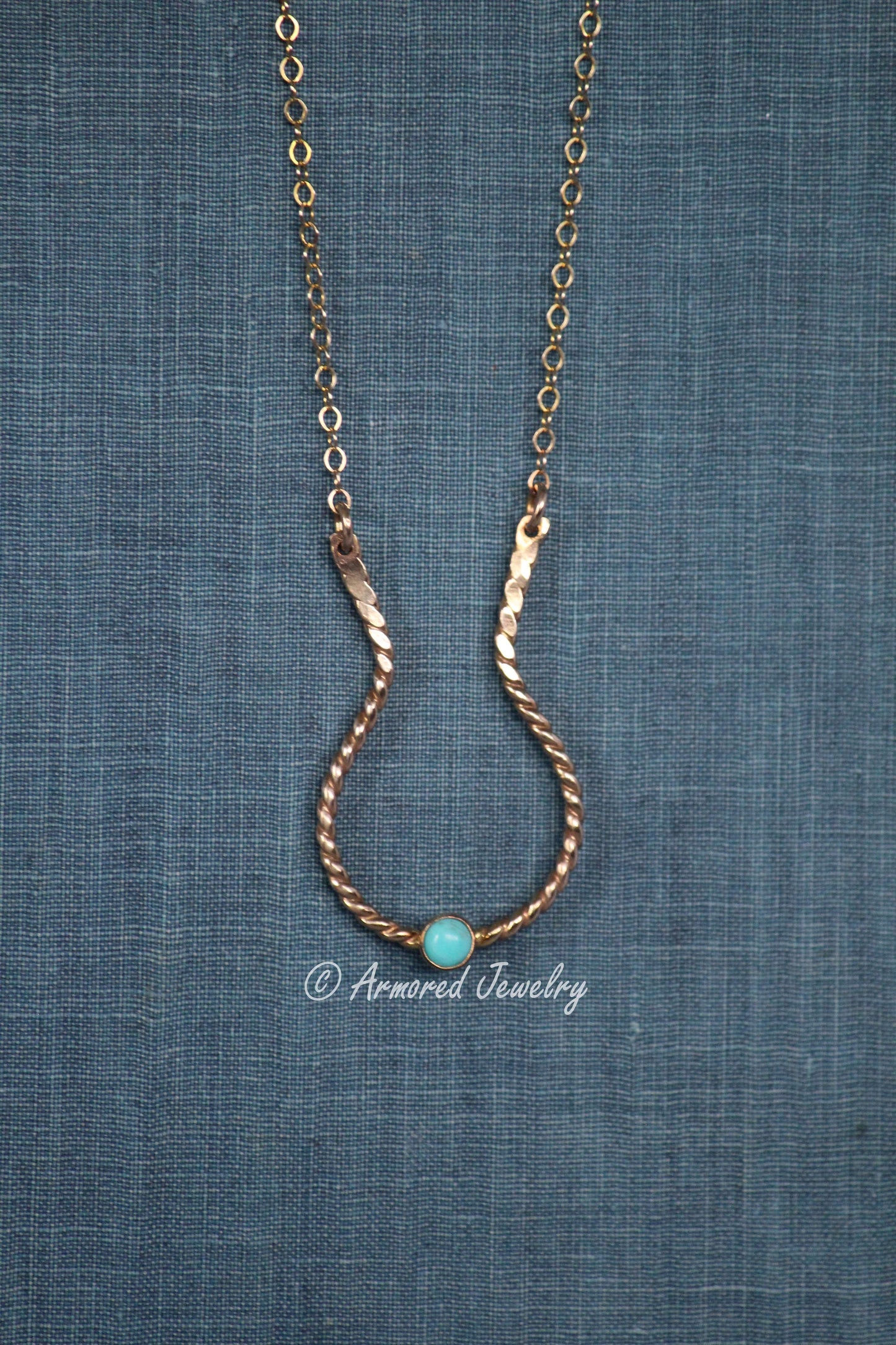 14K Yellow Gold-Filled Rope Ring Holder Necklace