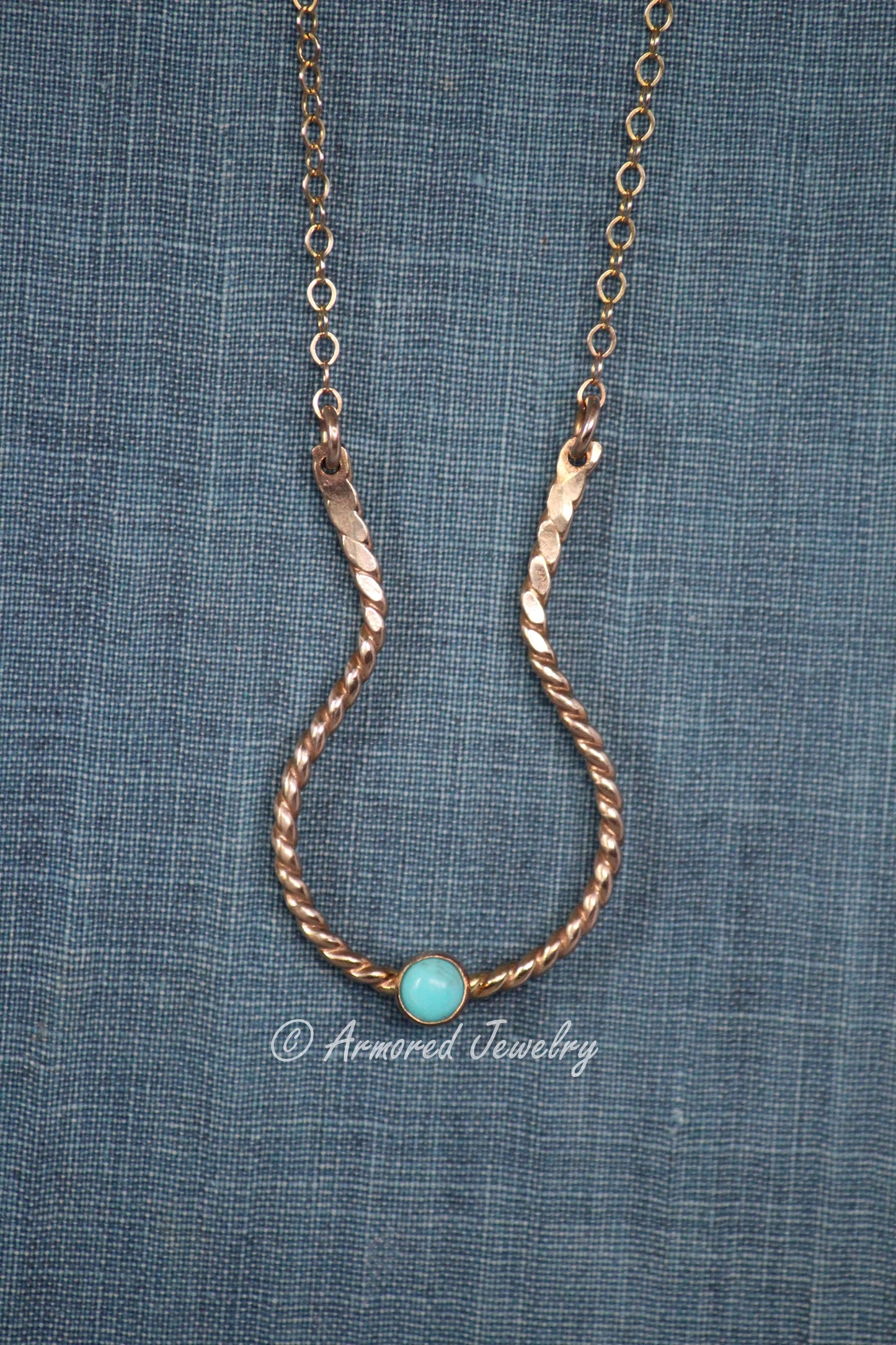 14K Yellow Gold-Filled Rope Ring Holder Necklace