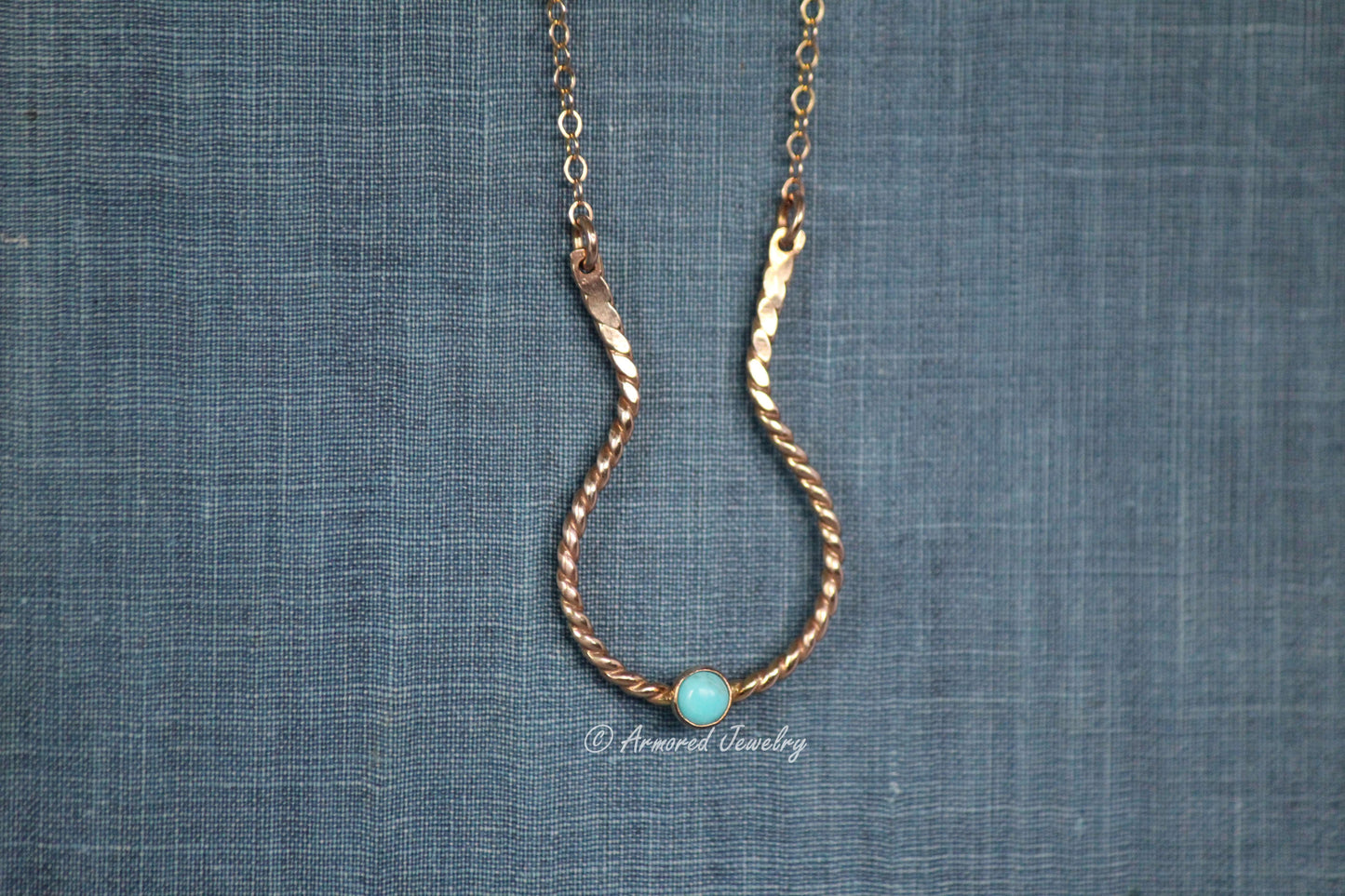 14K Yellow Gold-Filled Rope Ring Holder Necklace