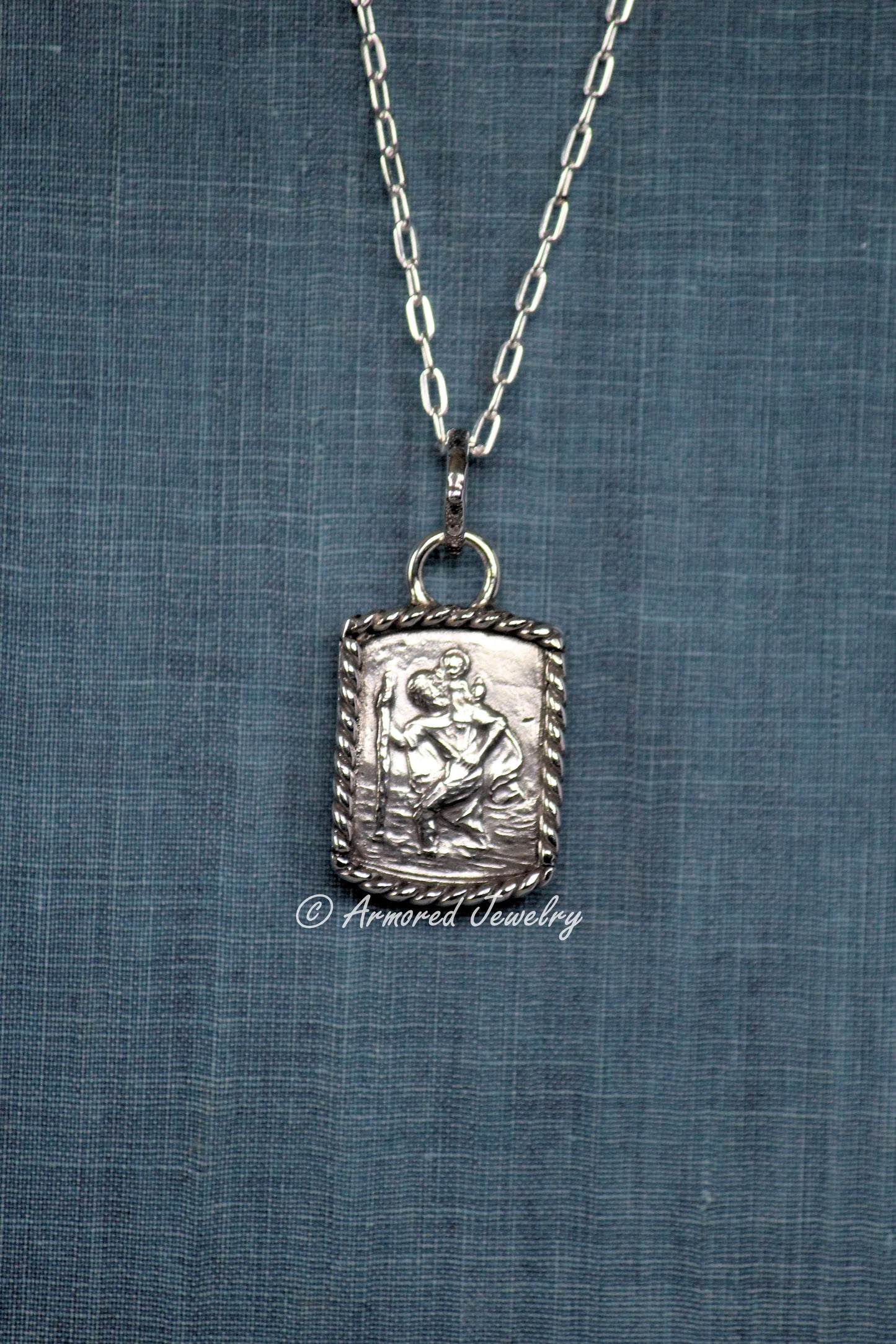 Sterling Silver St Christopher Necklace