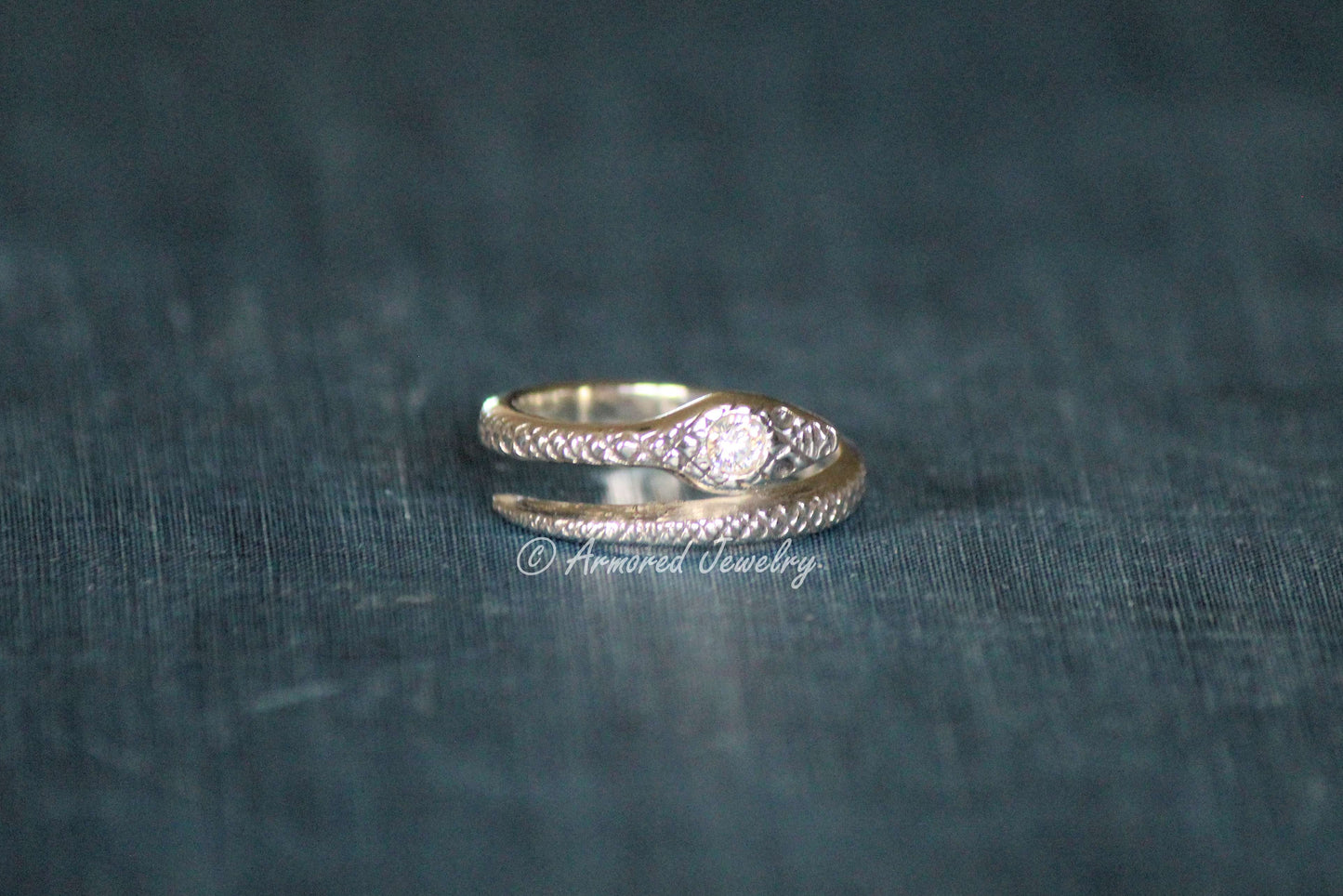 Sterling Silver Ouroboros Snake Bypass Wrap Ring